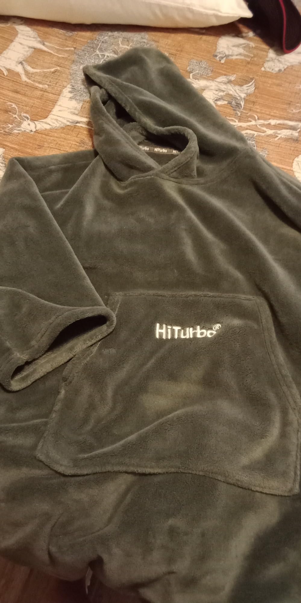 Hiturbo Plush Changing Robe, Fluffy Wearable Blanket, Soft Oversize Hooded Towel Surf Poncho with Pocket for Aquatics & Home - Customer Photo 1