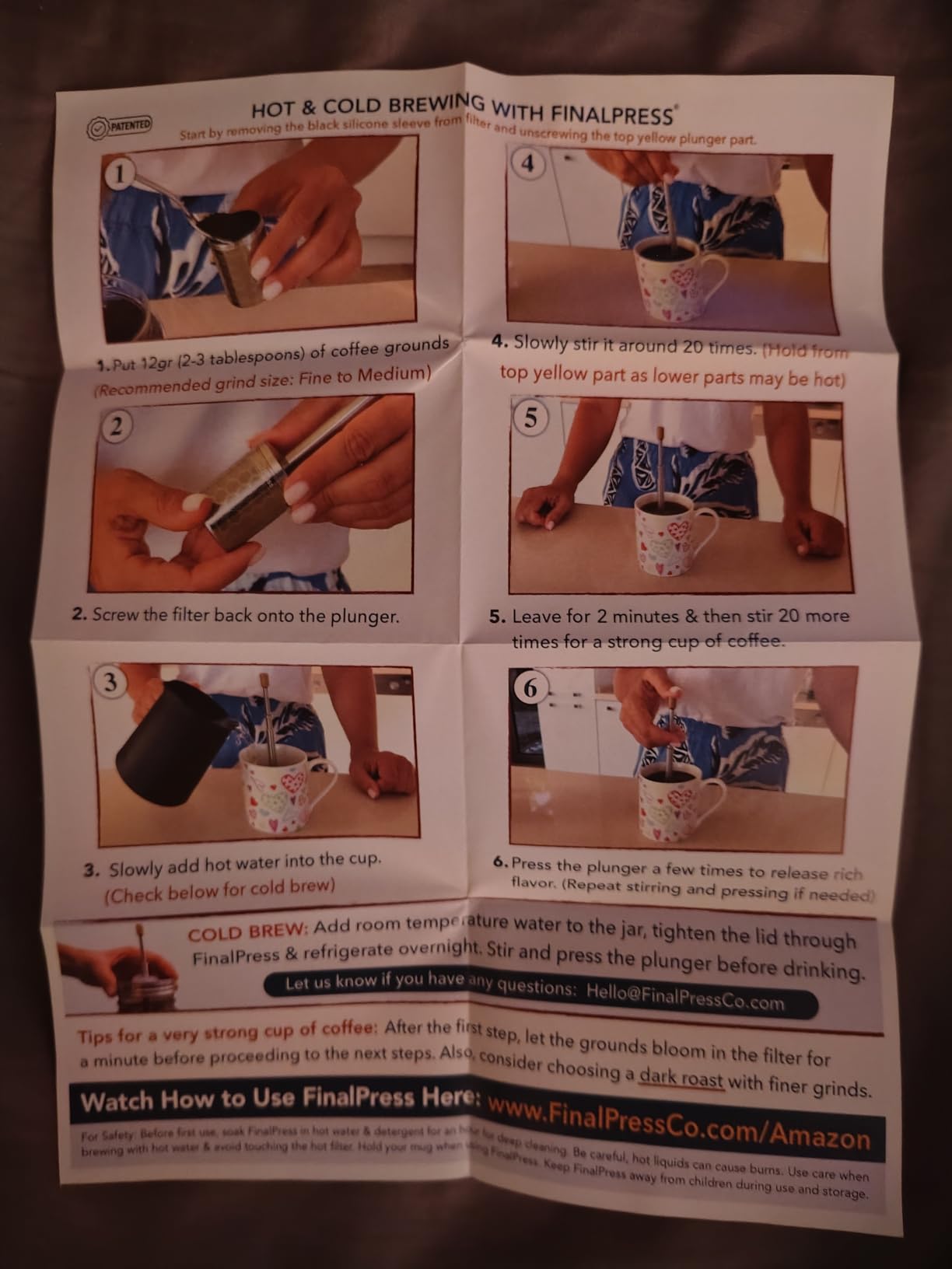 FinalPress Original Coffee & Tea Maker – Portable Stainless Steel Micro French Press – Patented 3-in-1 Technology for Hot, Iced & Cold Brew – Perfect for Home, Camping & Travel - Customer Photo 2