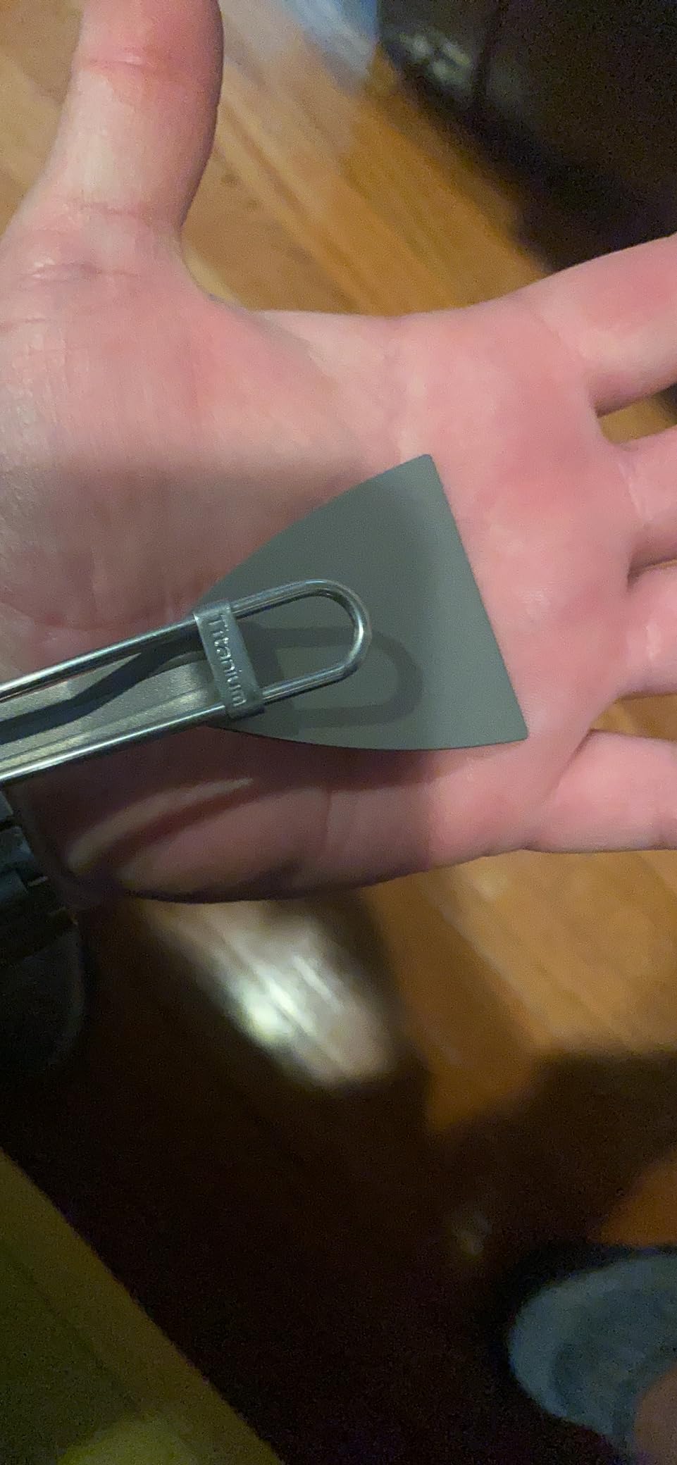 Boundless Voyage Titanium Kitchen Beefsteak Frying Shovel with Folding Handle Barbecue Spatulas Solid Turner Metal Spatula Ti1076T - Customer Photo 1