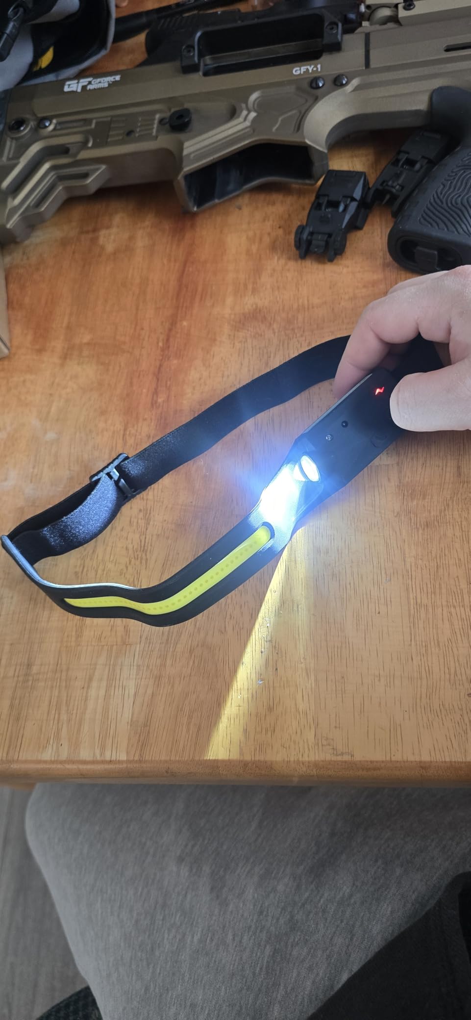 Headlamp Rechargeable, 230° Wide Beam Head Lamp LED with Motion Sensor for Adults - Camping Accessories Gear, Waterproof Head Light Flashlight for Hiking, Running, Repairing, Fishing, Cycling - Customer Photo 2