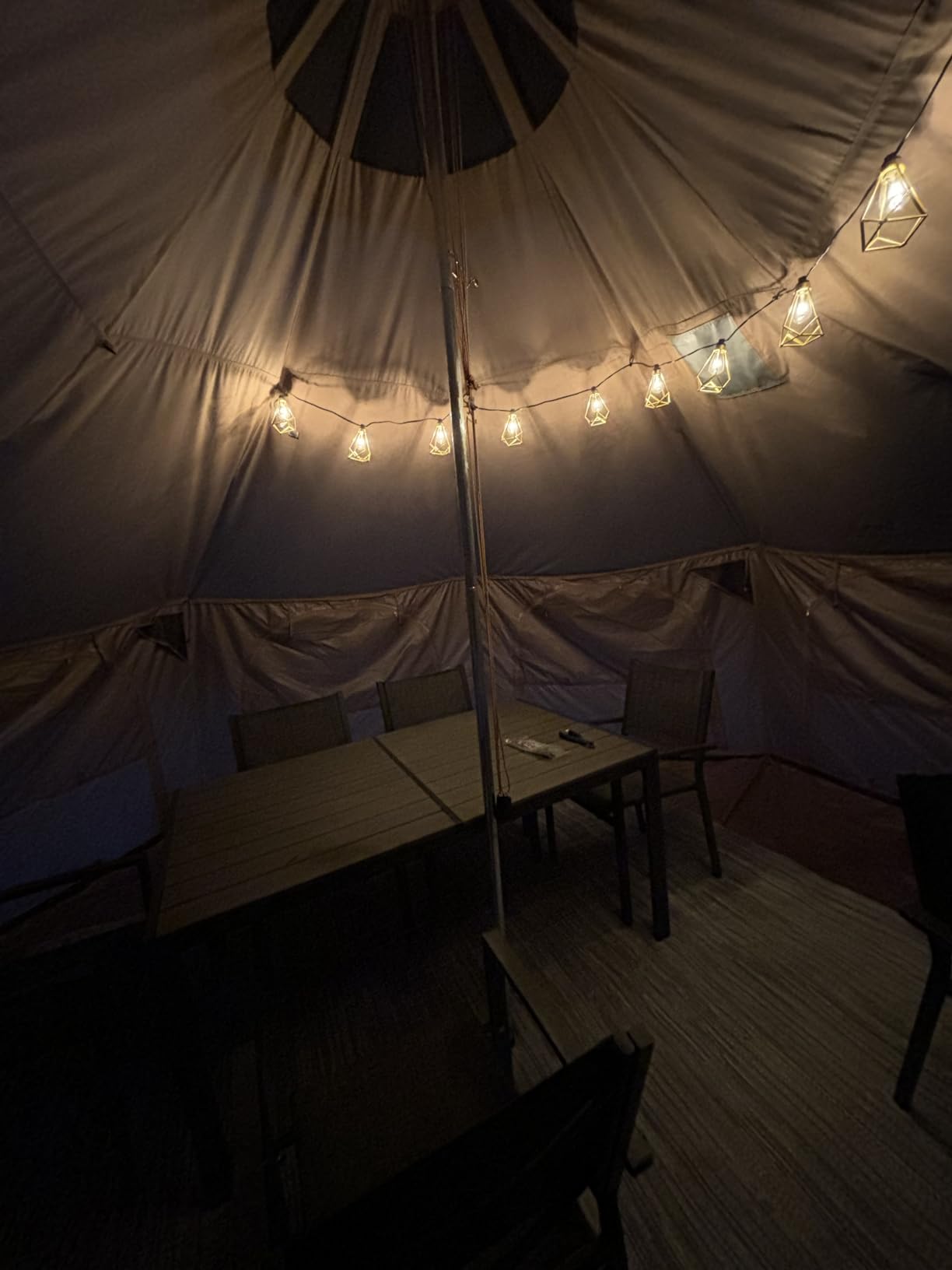 MC TOMOUNT Canvas Tent Bell Tent 16.4ft*High9.2ft with Stove Jack for Glamping Family Camping Zipped Removable Floor - Customer Photo 4