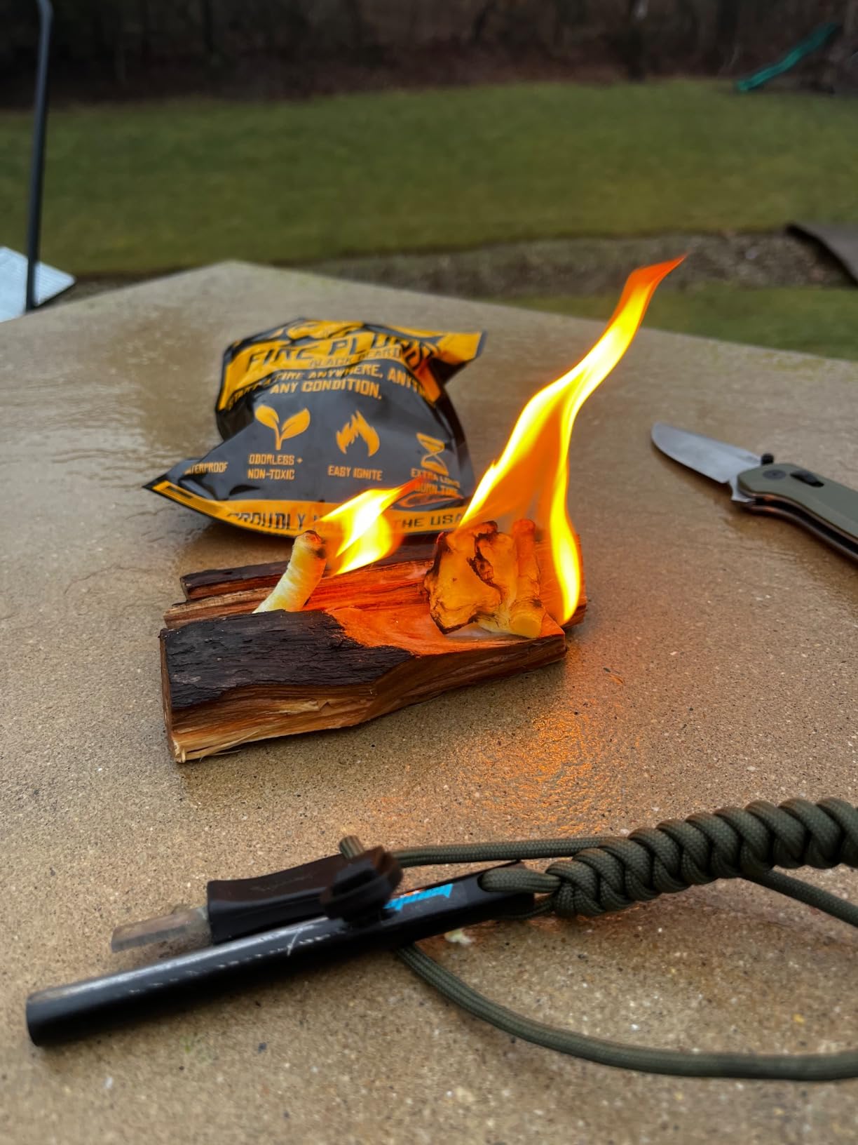 Black Beard Fire Plugs (50 Plugs) | 100% Weatherproof Fire Starter for Campfires | Can Light 50+ Fires | Extra Long Burn Time | 30 Yr Shelf Life for Emergency Survival Kits | Made in USA, Yellow - Customer Photo 1