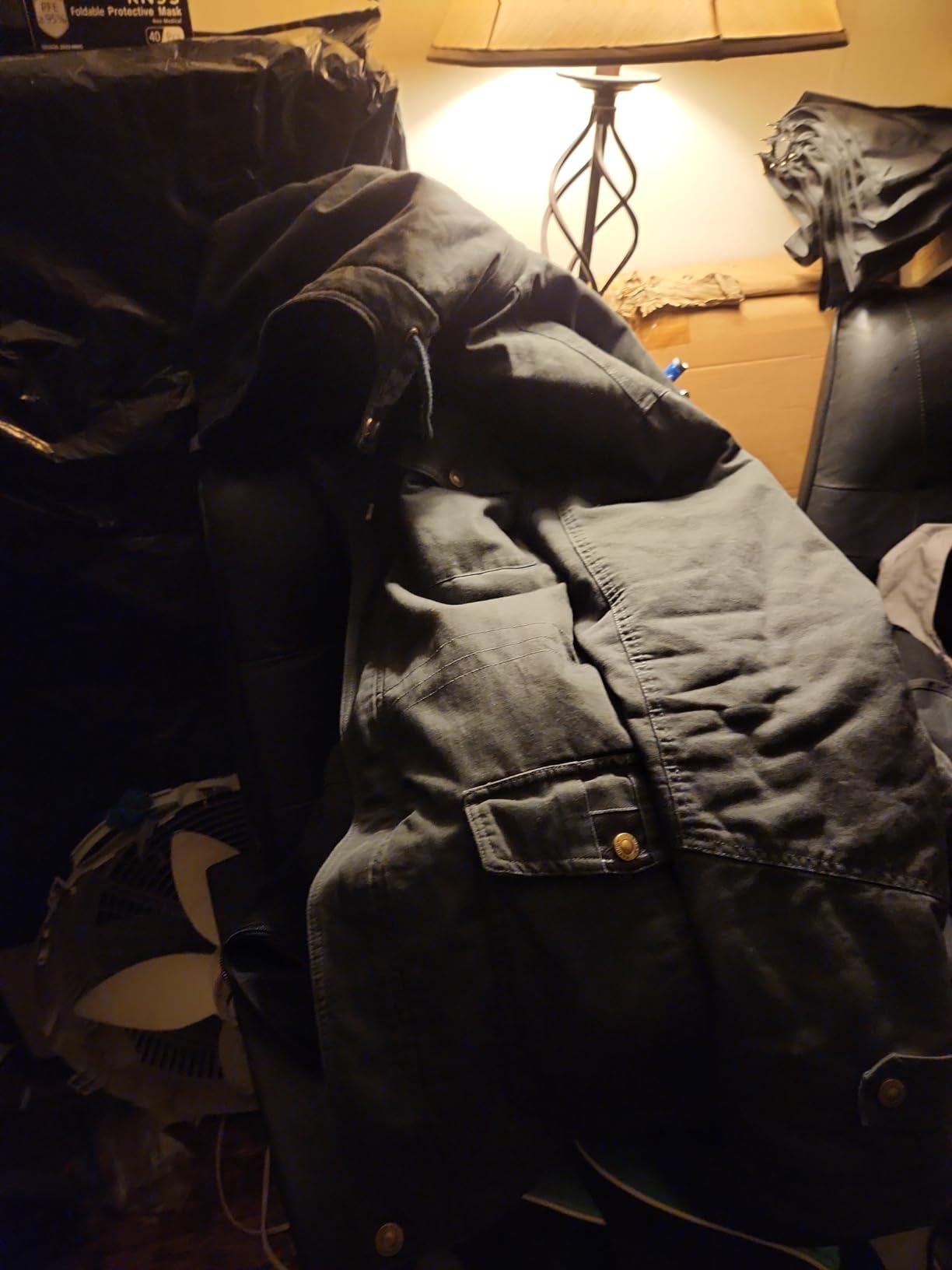 LEPOAR Men's Winter Jacket Military Jacket Fleece Lined Warm Cargo Jackets Removable Hood Cotton Work Coat - Customer Photo 4