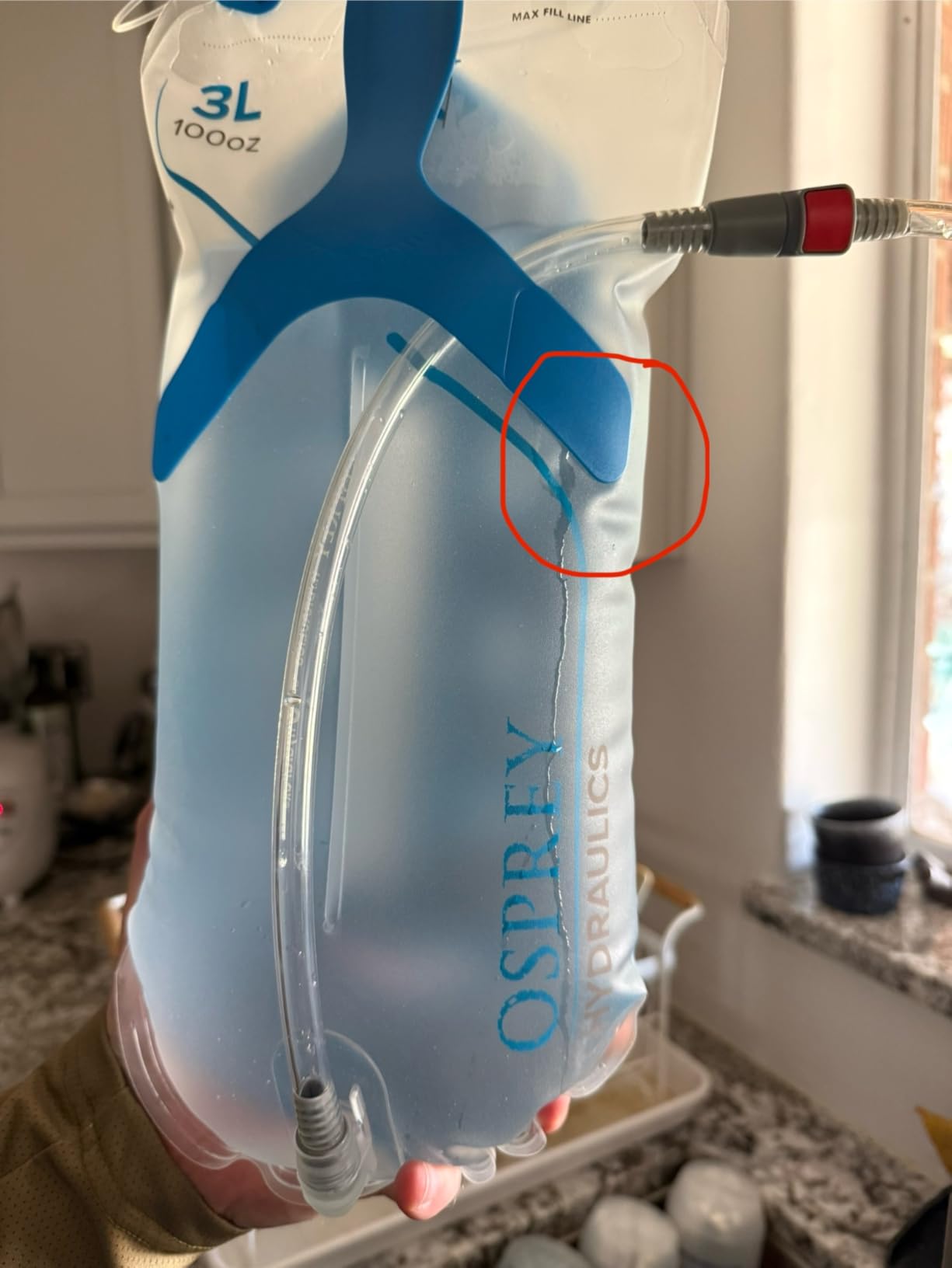 Osprey Hydraulics Backpack Water Reservoir with Bite Valve - BPA-Free, Leakproof Hydration Bladder with QuickConnect and Slide-Seal - Compatible with Most Hiking and Biking Packs, Clear - Customer Photo 3