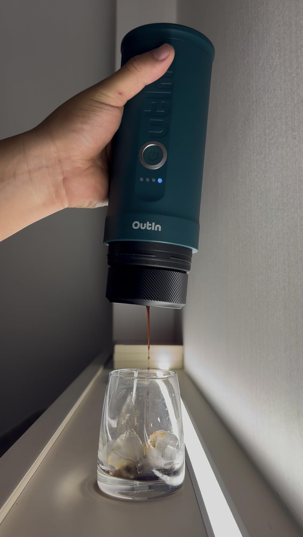 OutIn Nano Portable Electric Espresso Machine, Travel Coffee Maker for Camping, Car Coffee Maker Self-Heating with USB-C, With Ground Coffee & NS Capsule for RV, Hiking, Office - Customer Photo 4