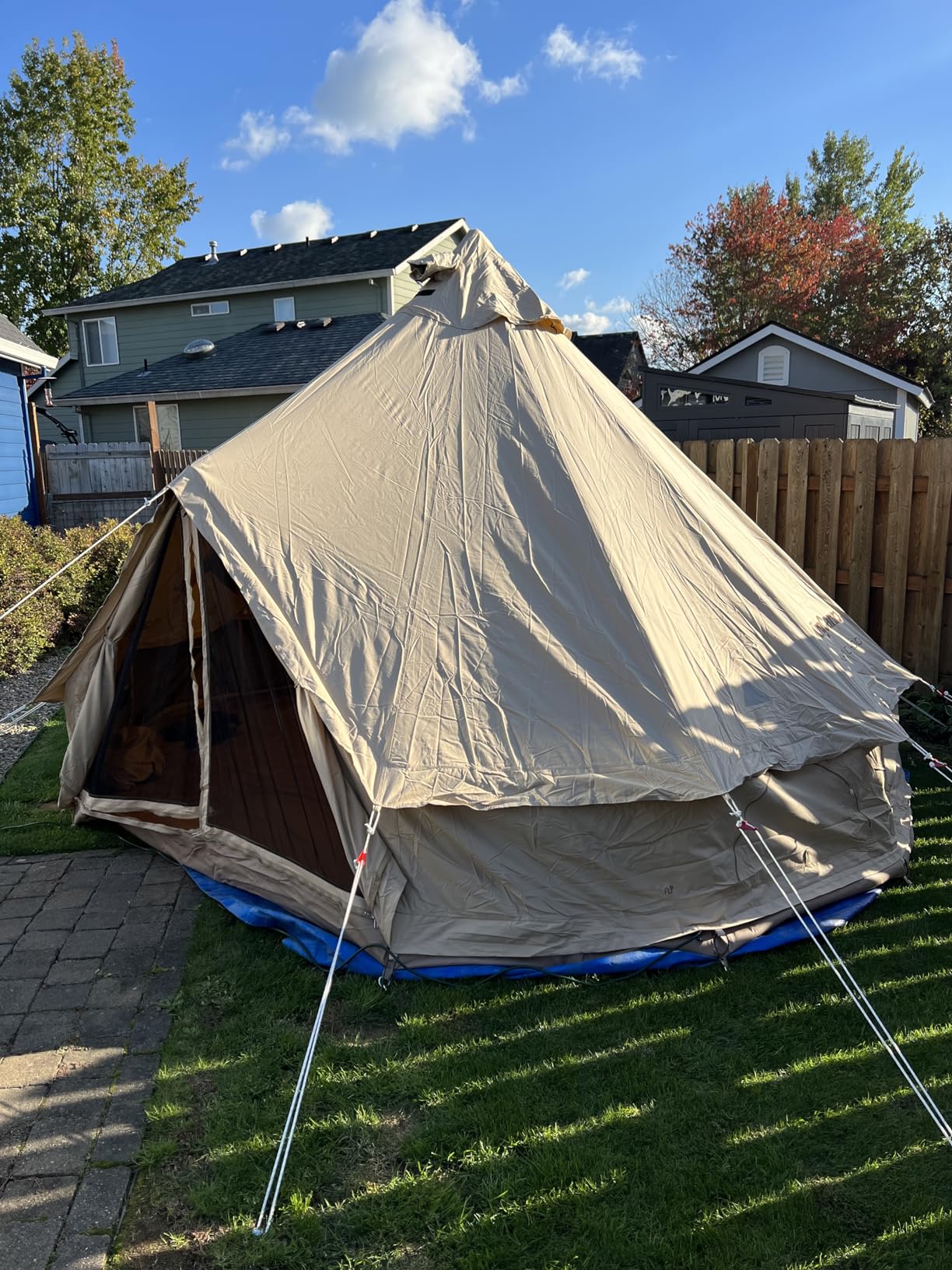 KingCamp Canvas Bell Yurt Tents, 4 Seasons Large Waterproof & Windproof Luxury Glamping Tent w/Stove Jack for Family Outdoor Camping, Hunting, Parties - Customer Photo 1