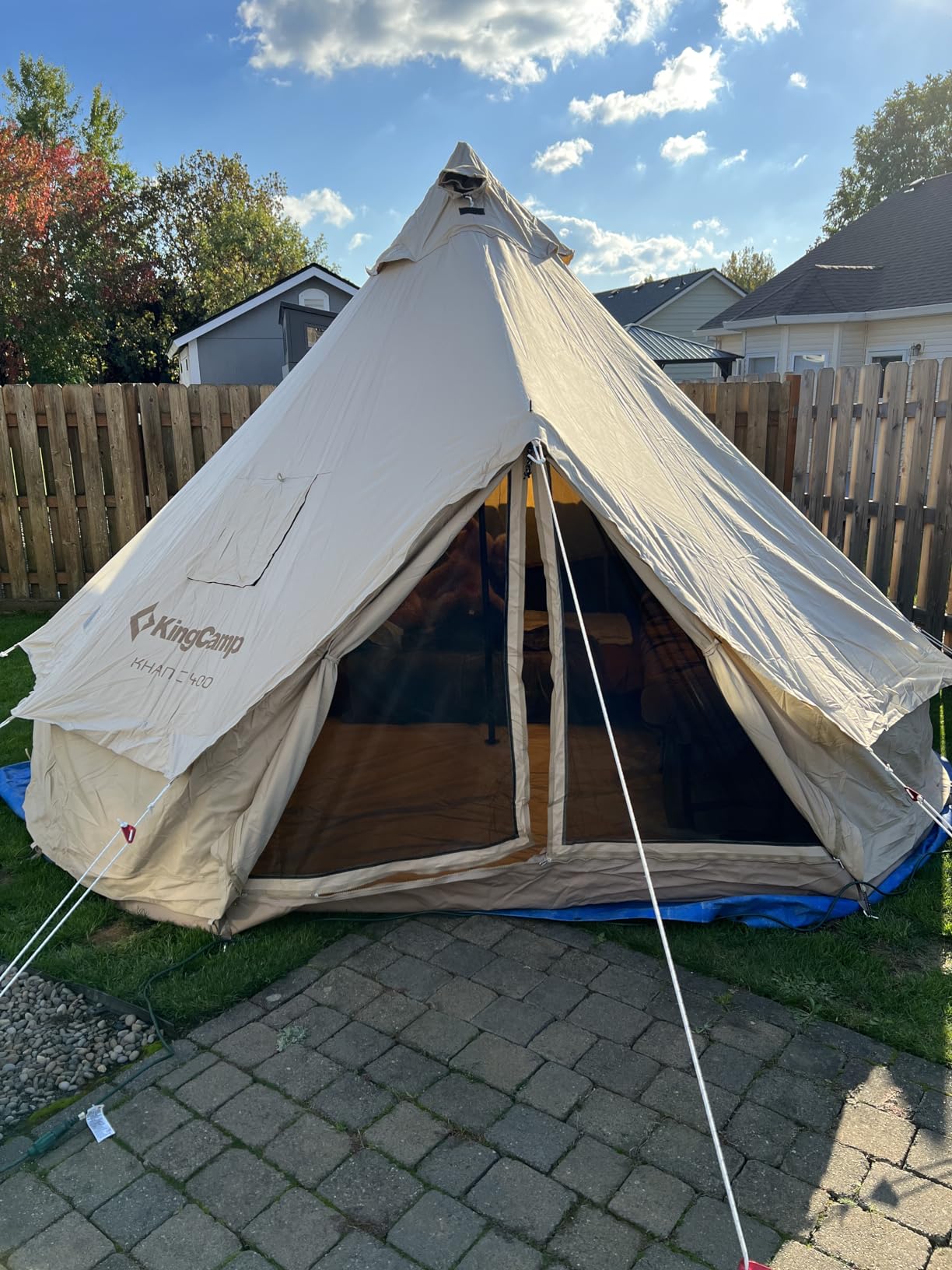 KingCamp Canvas Bell Yurt Tents, 4 Seasons Large Waterproof & Windproof Luxury Glamping Tent w/Stove Jack for Family Outdoor Camping, Hunting, Parties - Customer Photo 2