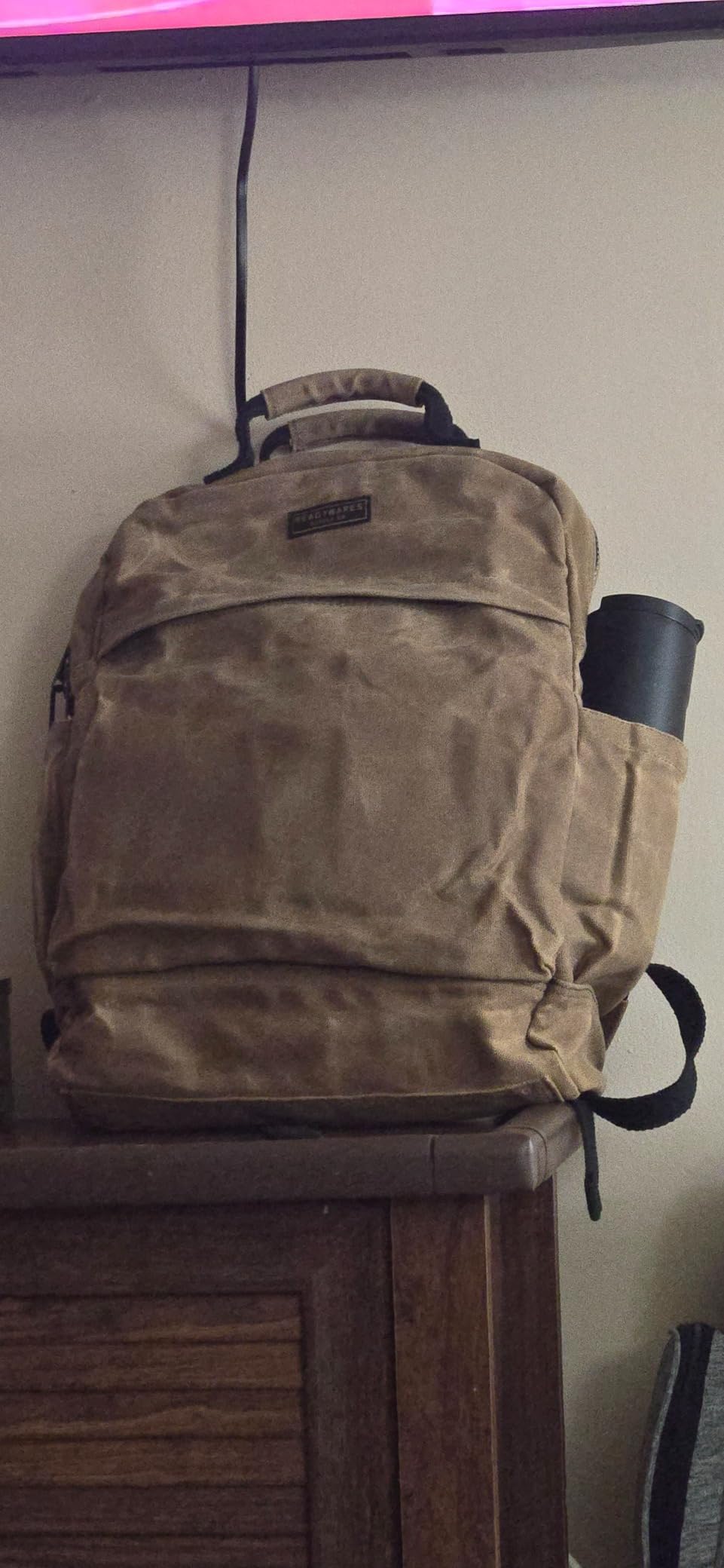 Readywares Waxed Canvas Backpack – Durable Rucksack with Laptop Sleeve – Water-Resistant Travel Bag for Work, Commute, School, or Outdoor Use - Customer Photo 1