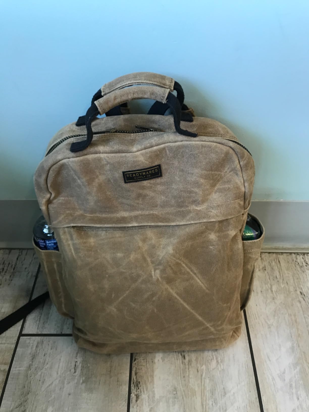 Readywares Waxed Canvas Backpack – Durable Rucksack with Laptop Sleeve – Water-Resistant Travel Bag for Work, Commute, School, or Outdoor Use - Customer Photo 2