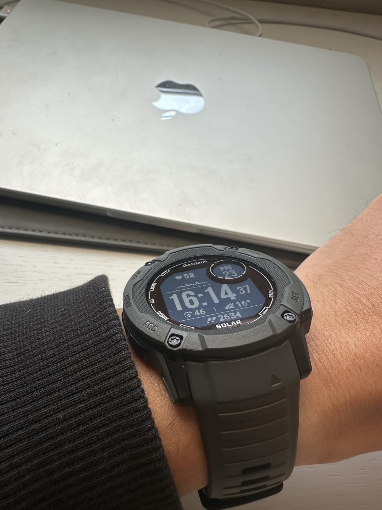 Garmin Instinct 2X Solar - Tactical Edition, Rugged GPS Smartwatch, Built-in Flashlight, Ballistics Calculator, Solar Charging Capability, Coyote Tan - Customer Photo 4