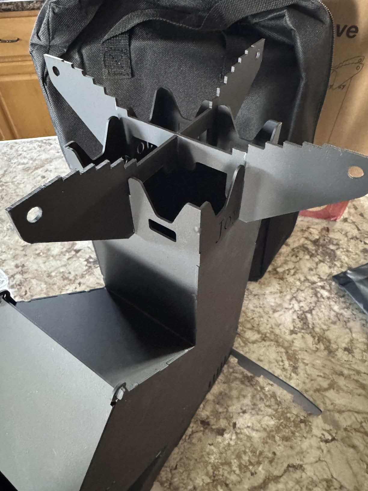 Rocket Stove for Cooking Portable Wood Burning Wood Fire Camping Backyard Cooking Outdoor Events BBQ Comes with Storage Bag - Customer Photo 1