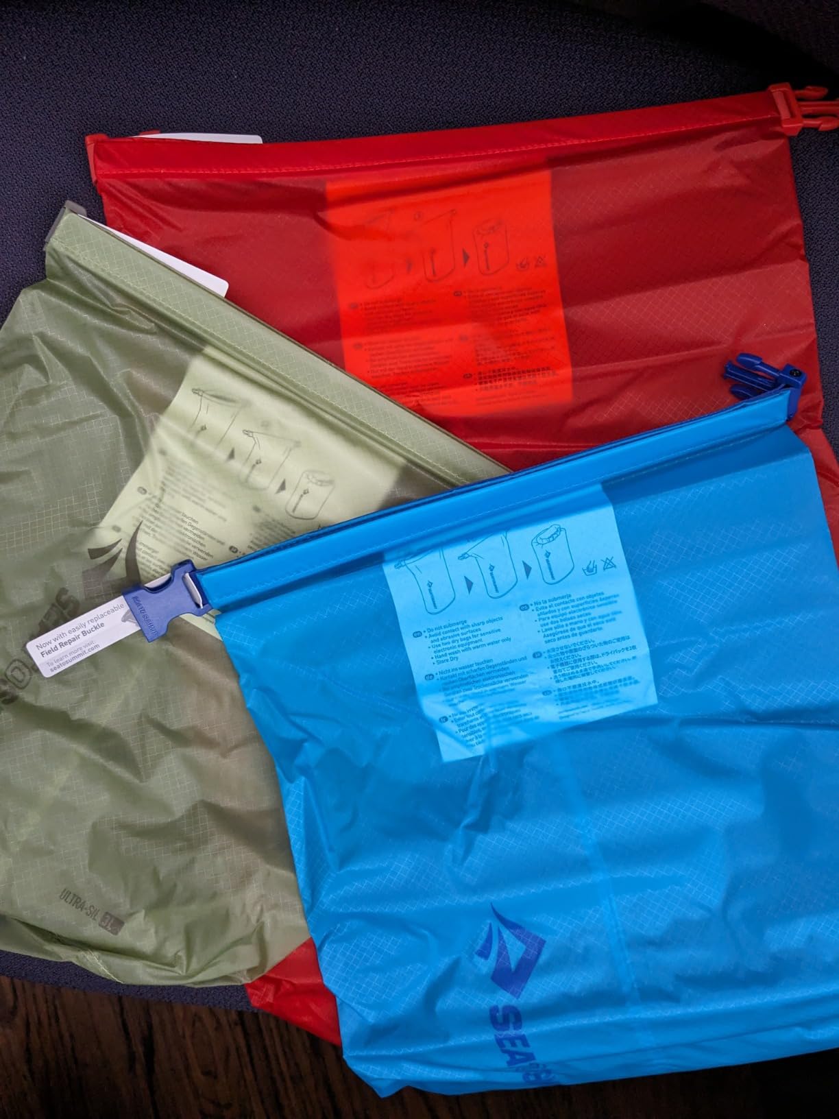 Sea to Summit Ultra-Sil Dry Bag Set, Ultralight Waterproof Stuff Sack (3L, 5L, and 8L) - Customer Photo 1