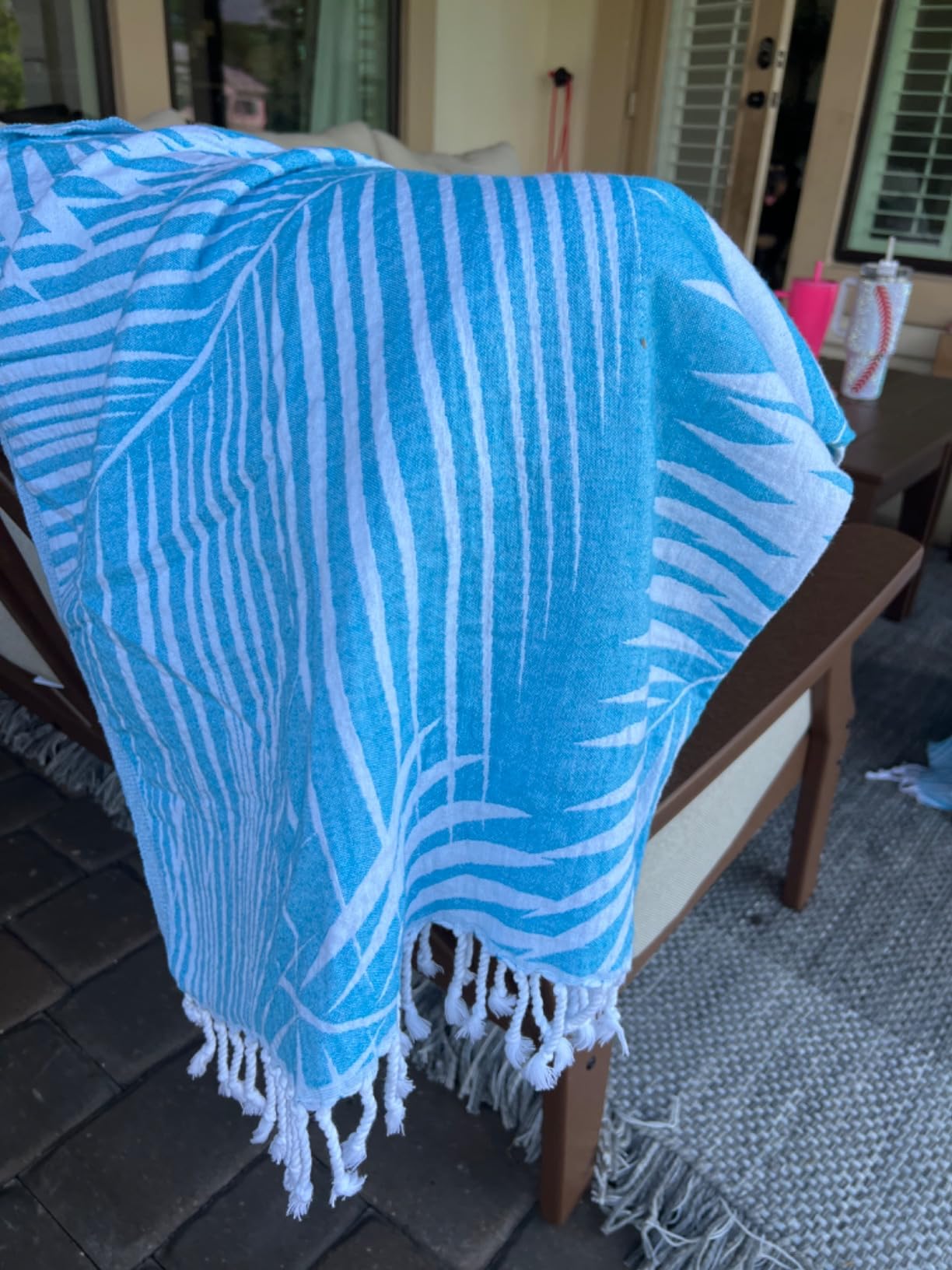 Nova Blue Surf Poncho – Large Changing Towel (33 x 37) – 100% Cotton Hooded Towel Adult for Surf Beach Pool and Swim (Multi tie-dye) - Customer Photo 1