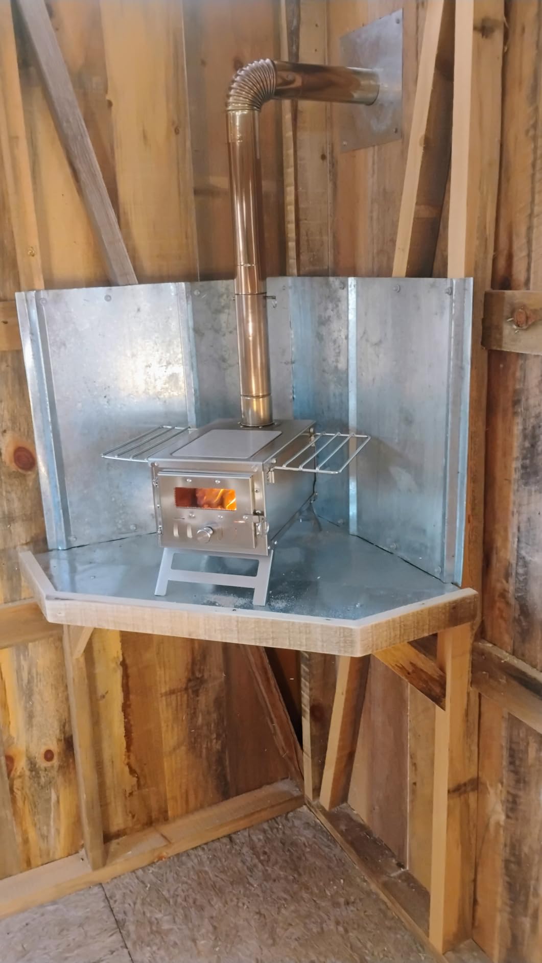 VEVOR Camping Wood Stove Stainless Steel Camping Tent Stove, Portable Wood Burning Stove with Chimney Pipes & Gloves, 640in³Firebox Hot Tent Stove for Outdoor Cooking and Heating with 8 Pipes - Customer Photo 1