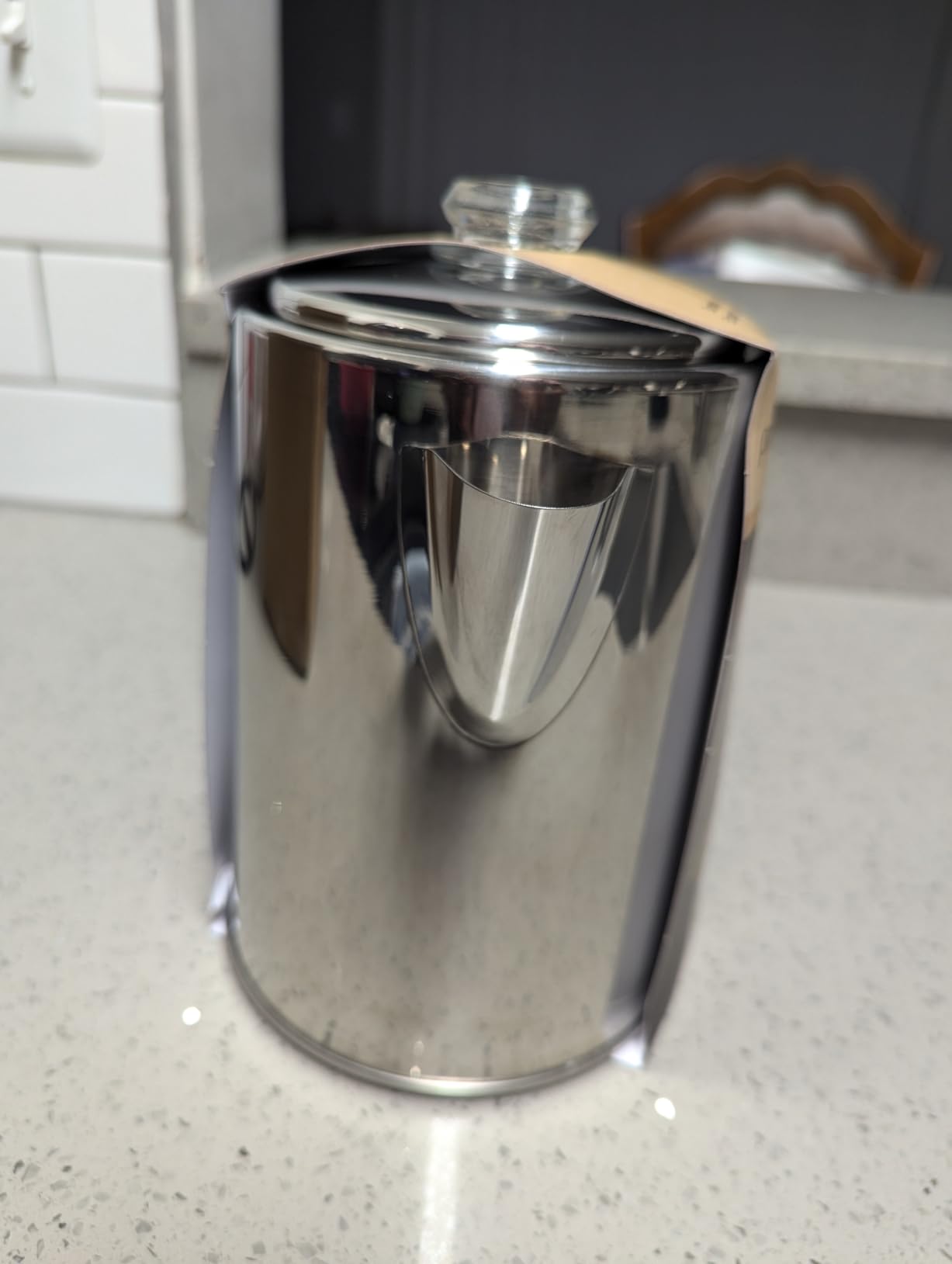 Primula Stovetop Coffee Percolator, Premium Stainless Steel Coffee Maker with Reusable Filter Basket, Non-Drip Spout, Glass Knob Brew Indicator and Heat Resistant Handle, Dishwasher Safe, 8 Cup - Customer Photo 3