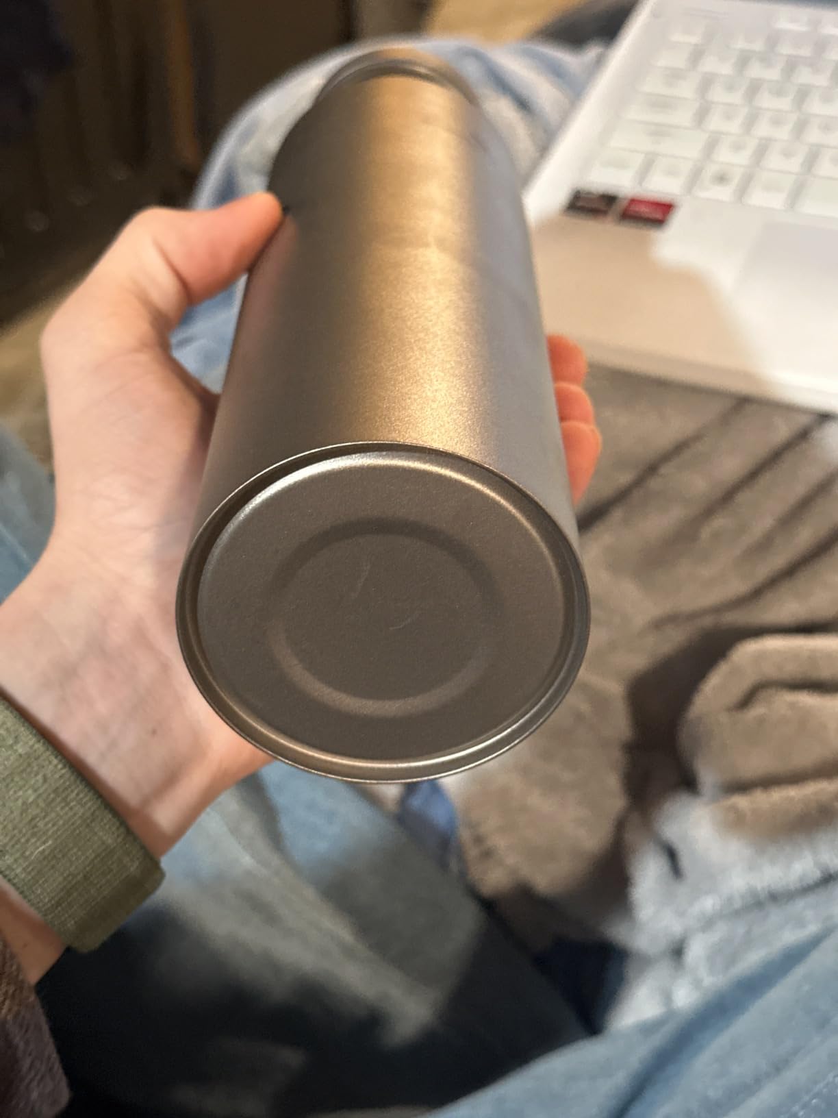 Boundless Voyage Titanium Water Bottle with Lid Wide Mouth Leak-Proof Reusable Sport Drinking Bottle for Camping Hiking Climbing Running Tea Coffee (750ml) - Customer Photo 1