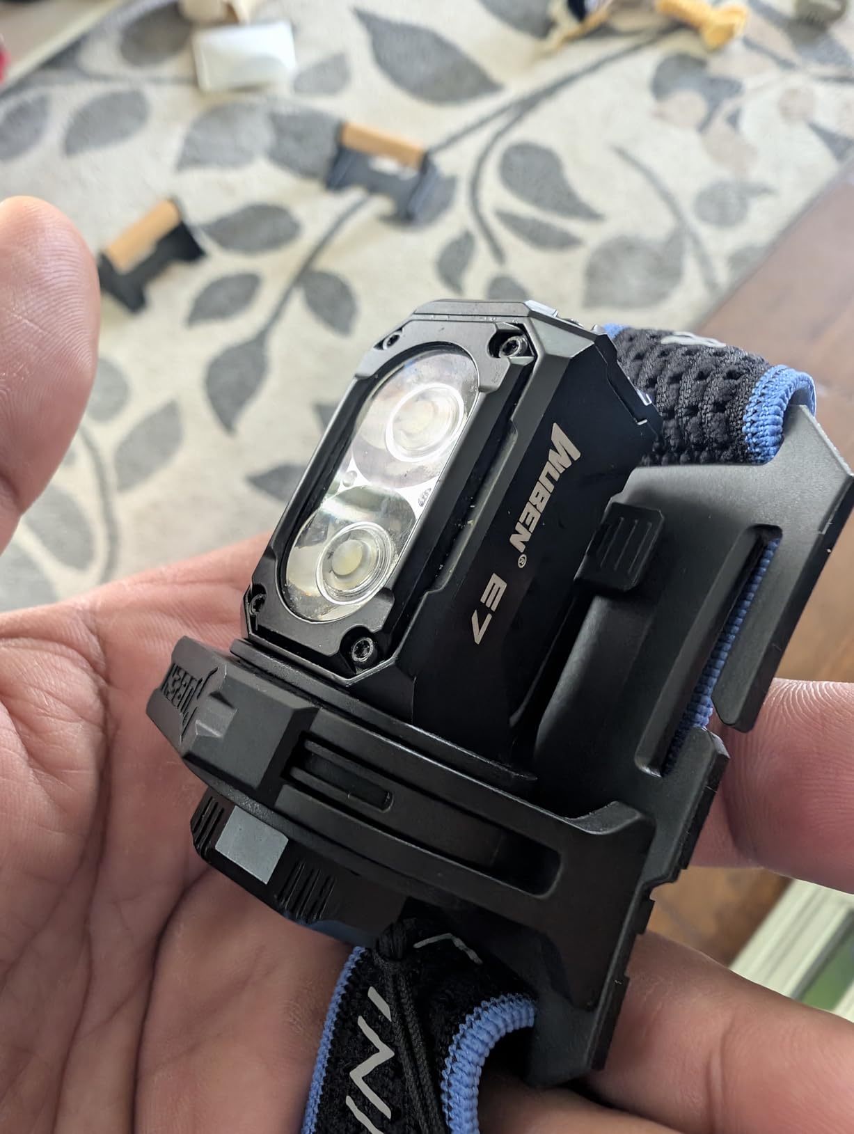 WUBEN E7 Adjustable Headlamp Bracket, Black Headlamp Strap, LED Headlamp Hand Strap for Rechargeable Headlamp Flashlight Outdoor Tools for Outdoor Activities Camping, Hiking, Fishing, Walking, etc. - Customer Photo 4