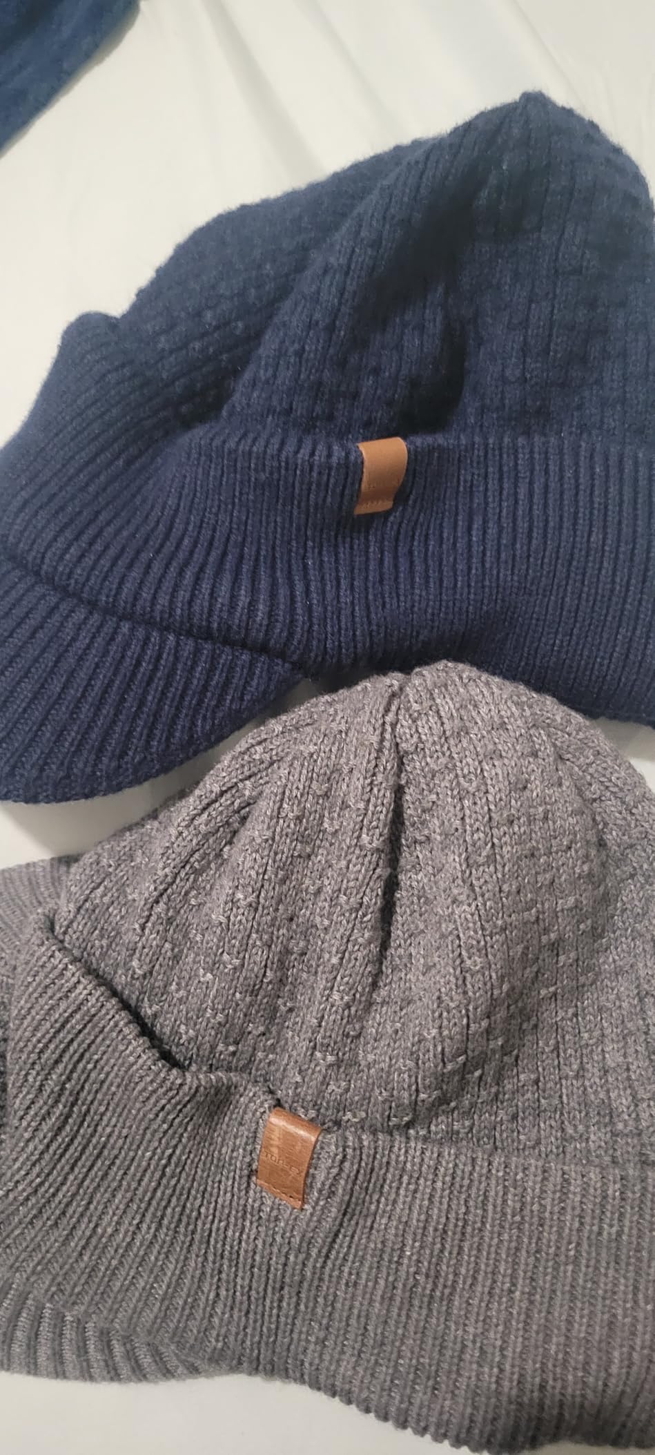 TOP-EX DryKnit Waterproof 50% Merino Wool Visor Beanie Hat for Men Fleece Lined Winter Hat with Brim for Big Heads - Customer Photo 2