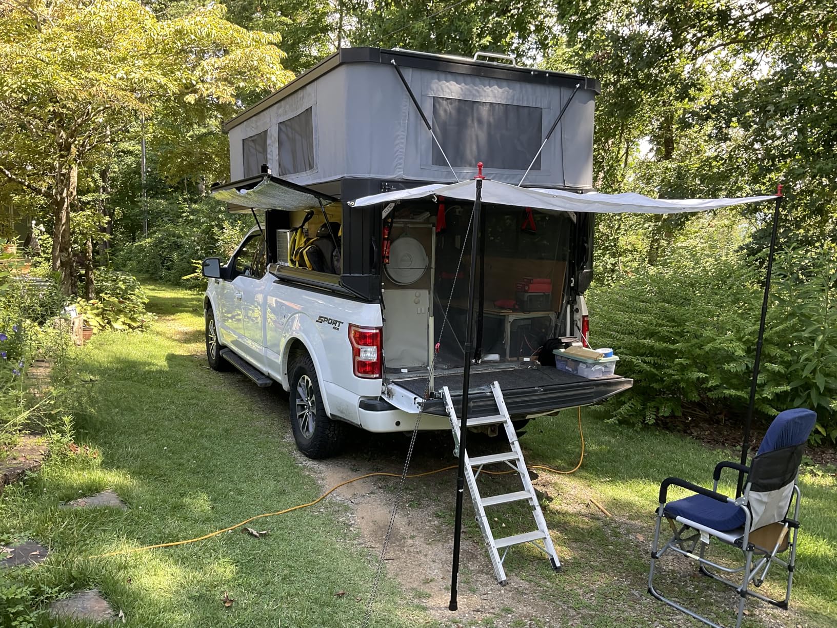 Tarp Poles Heavy Duty Adjustable, AVOFOREST Aviation Aluminum 8.7FT Tent Poles Lengthen and Thicken with Protection Cap Awning Poles Set of 2 for Hiking - Customer Photo 4