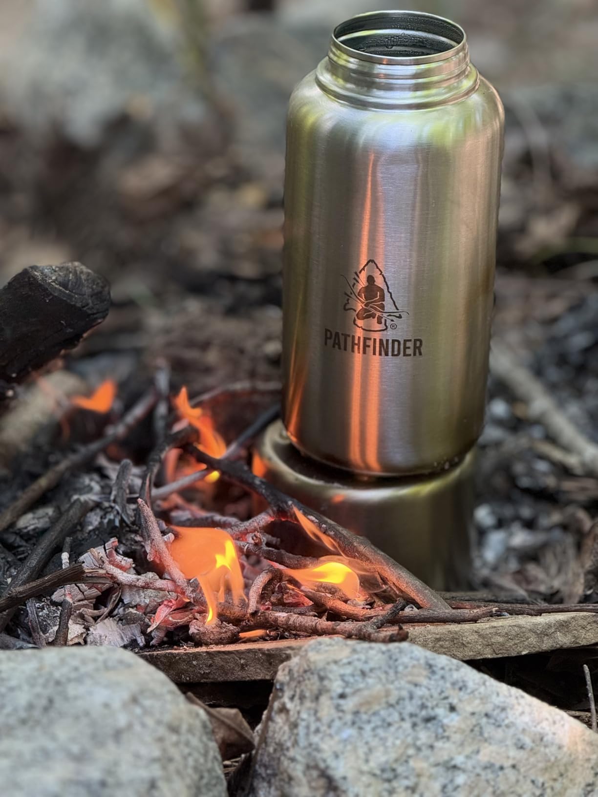 The Pathfinder School Stainless Steel 32oz Water Bottle, Cup with Bat Wing Handles, and Stove Set - Customer Photo 5