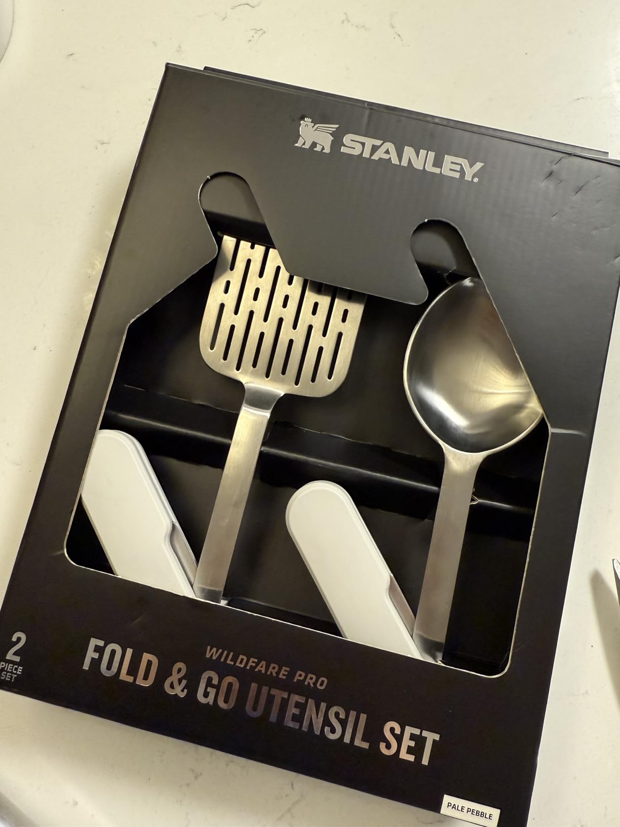Stanley Wildfare Pro Stainless Steel Fold & Go Utensil Set | Folding Spatula and Spoon | Packable Outdoor Cookware | Camping Essentials for Your Camp Kitchen | BPA-Free | Pale Pebble & Stone - Customer Photo 2
