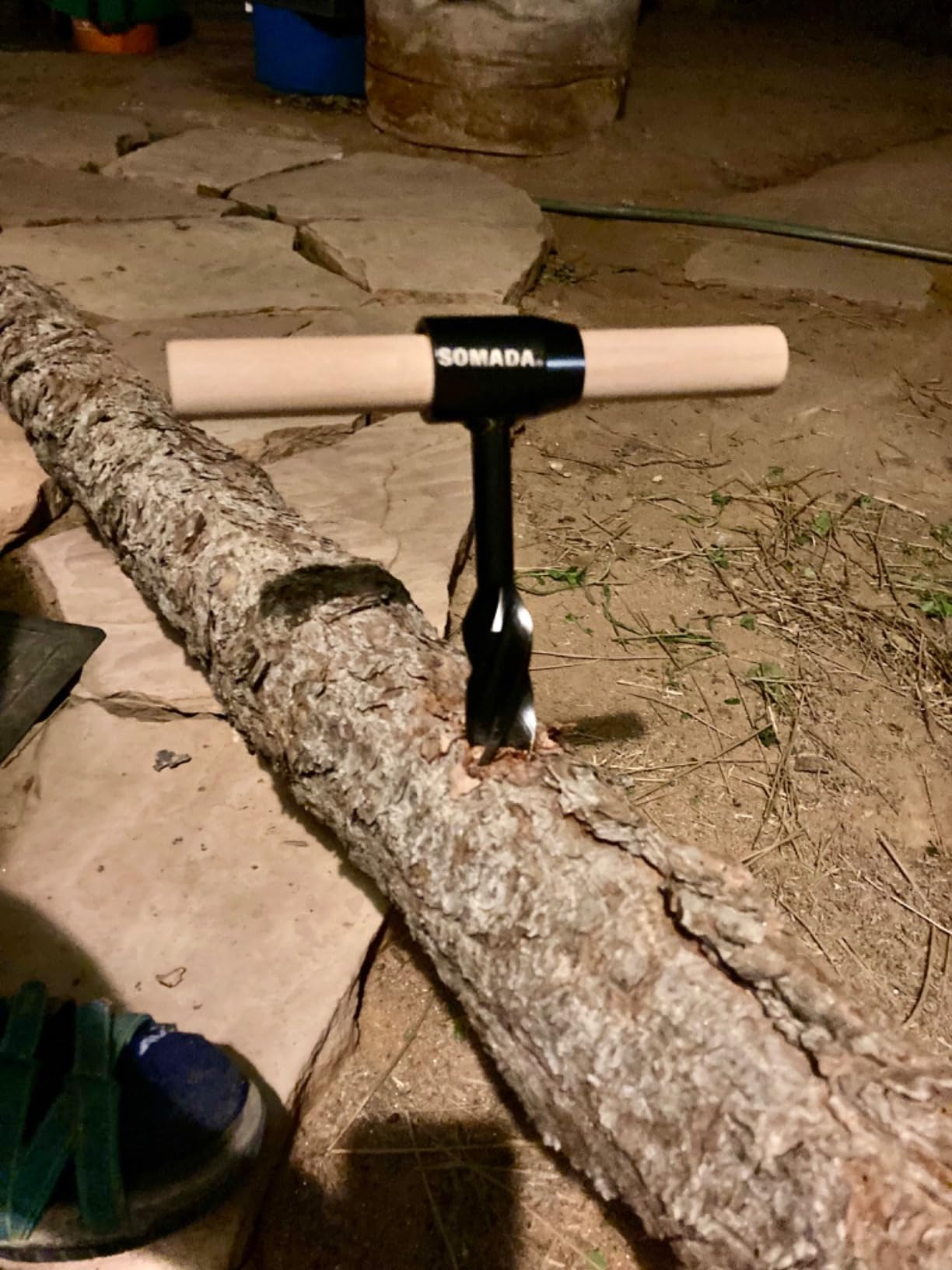 Bushcraft Hand Auger Wrench Set - Bushcraft Gear & Scotch Eye Wood Drill Peg, Survival Settler Tool Multitool with Leather Case for Bushcrafting & Camping, Mens Gifts for Outdoors - Customer Photo 1