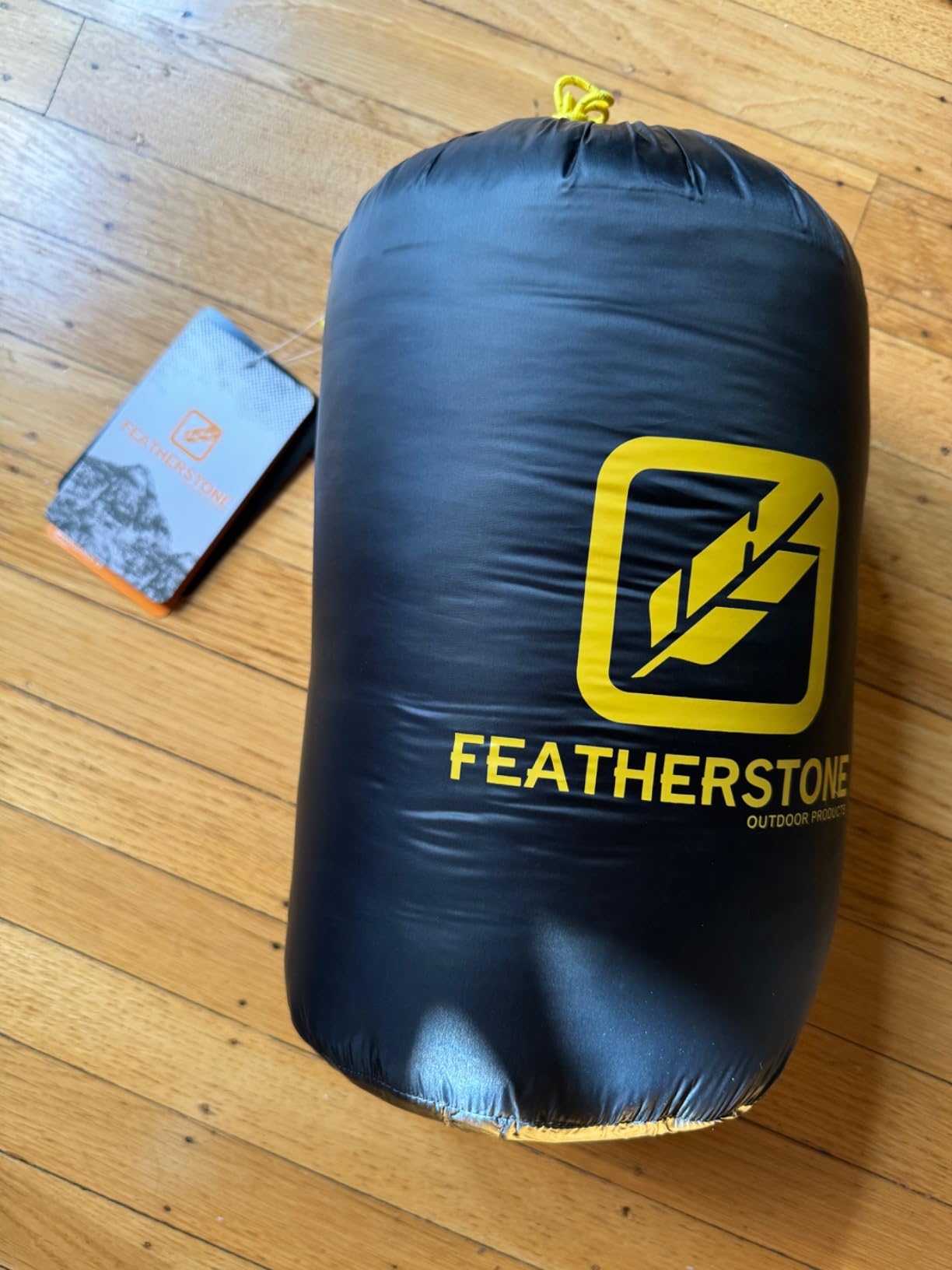 Featherstone Moondance 25 850 Fill Power Down Top Quilt Mummy Sleeping Bag Alternative for Ultralight Backpacking Camping and Thru-Hiking Color: Grey/Gold - Customer Photo 1