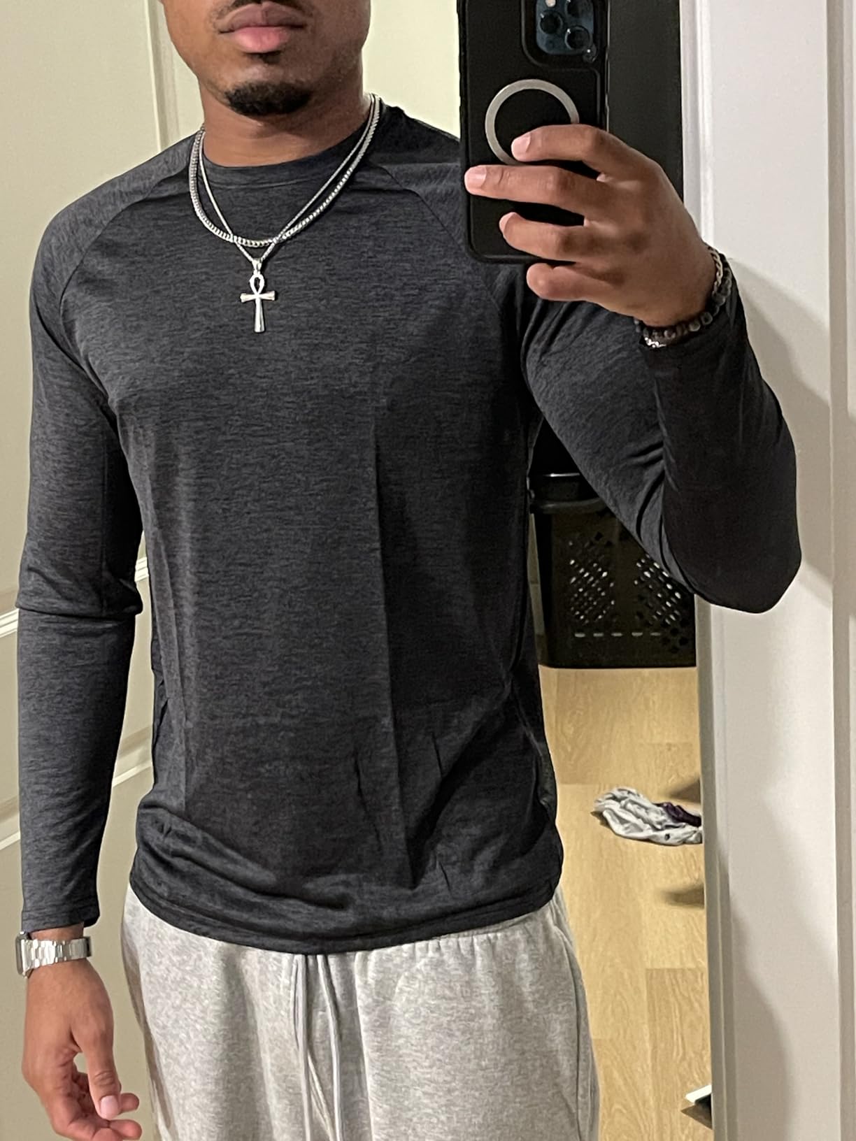 3 Pack Long Sleeve Shirts for Men - Quick Dry Moisture Wicking UV Sun Protection T-Shirts for Fishing Workout Athletic Gym - Customer Photo 1