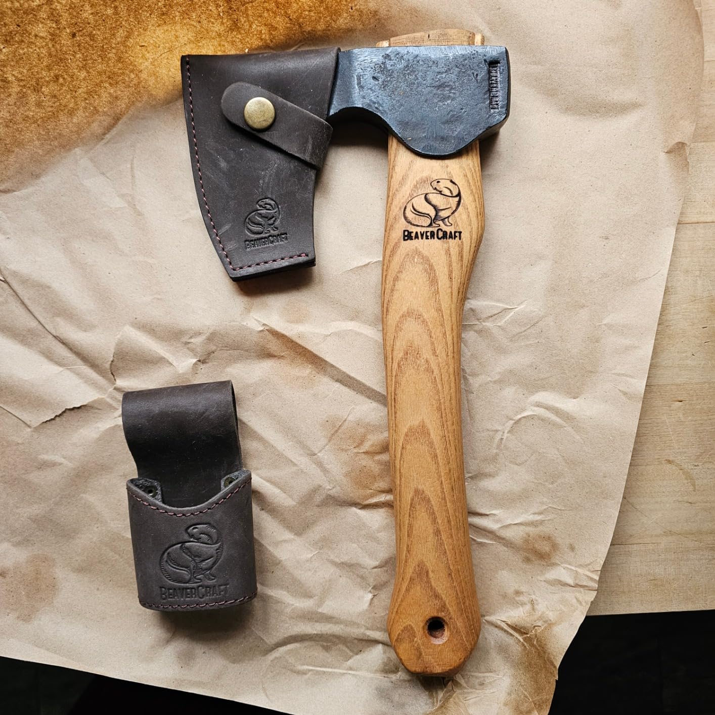 BeaverCraft Bushcraft Hatchet Wood Carving Axe AX6 - Forged Camping Axes & Hatchets - Wood Chopping Axe, Hand Gardening Axes for Splitting - Backpacking Hatchet - Customer Photo 2