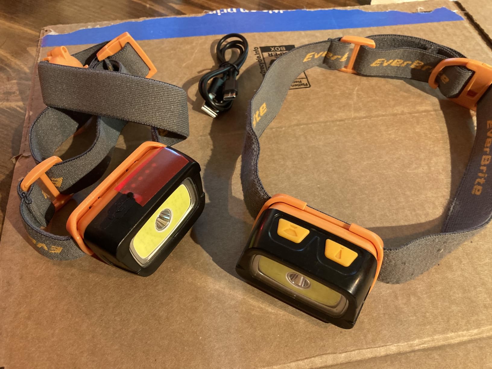 EverBrite Rechargeable Headlamp - 350 Lumens Head Lamp for Adults, 7 Modes with White/Red/Green Light, 30°Adjustable LED Headlight for Camping, Running, Hunting, and Hiking - Customer Photo 1