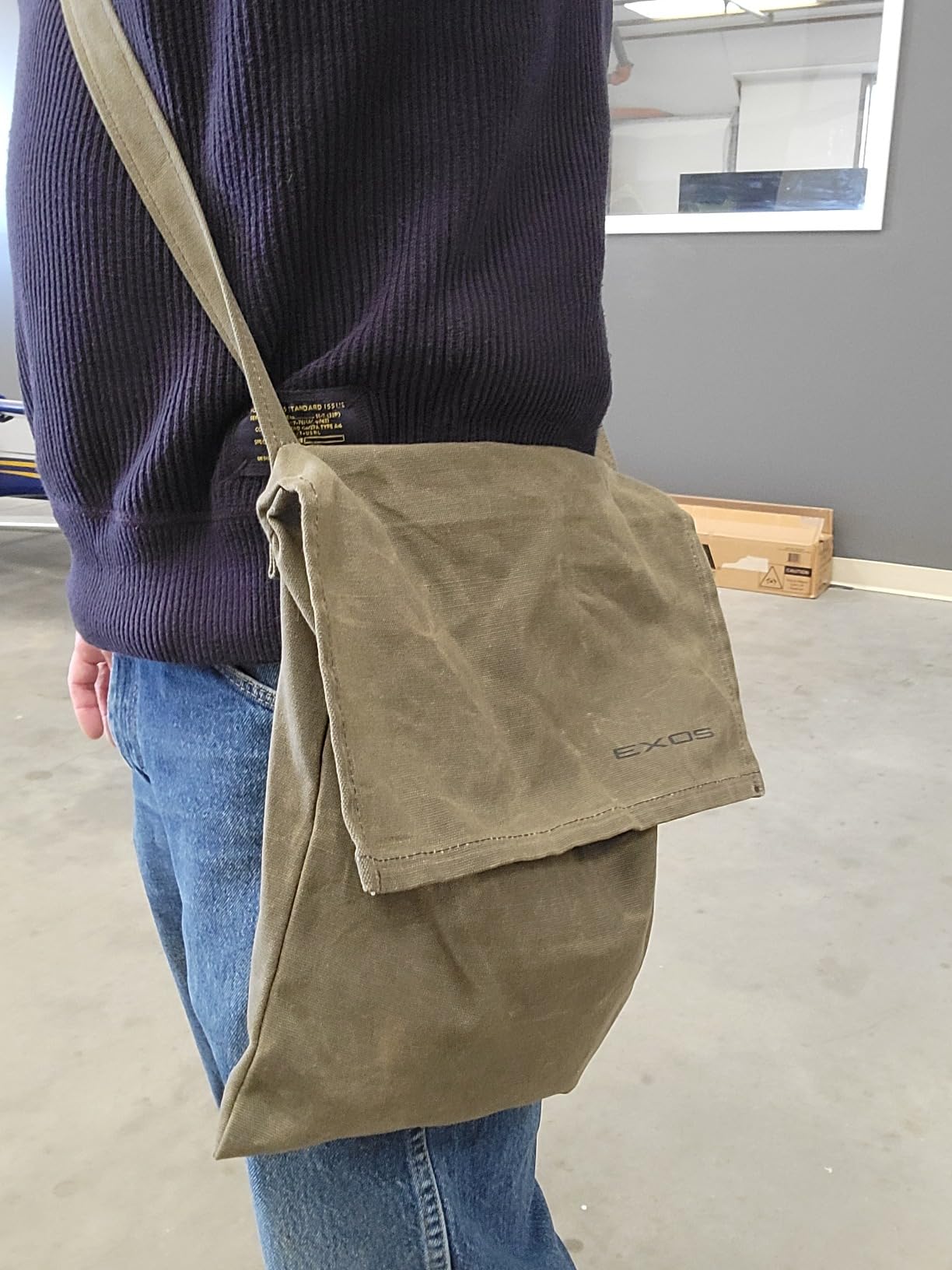 Exos Waxed Canvas Haversack Bushcraft Shoulder Bag - Durable Canvas Messenger Bag - Foraging Bag, Gardening Bag, 2 Sizes - Customer Photo 4