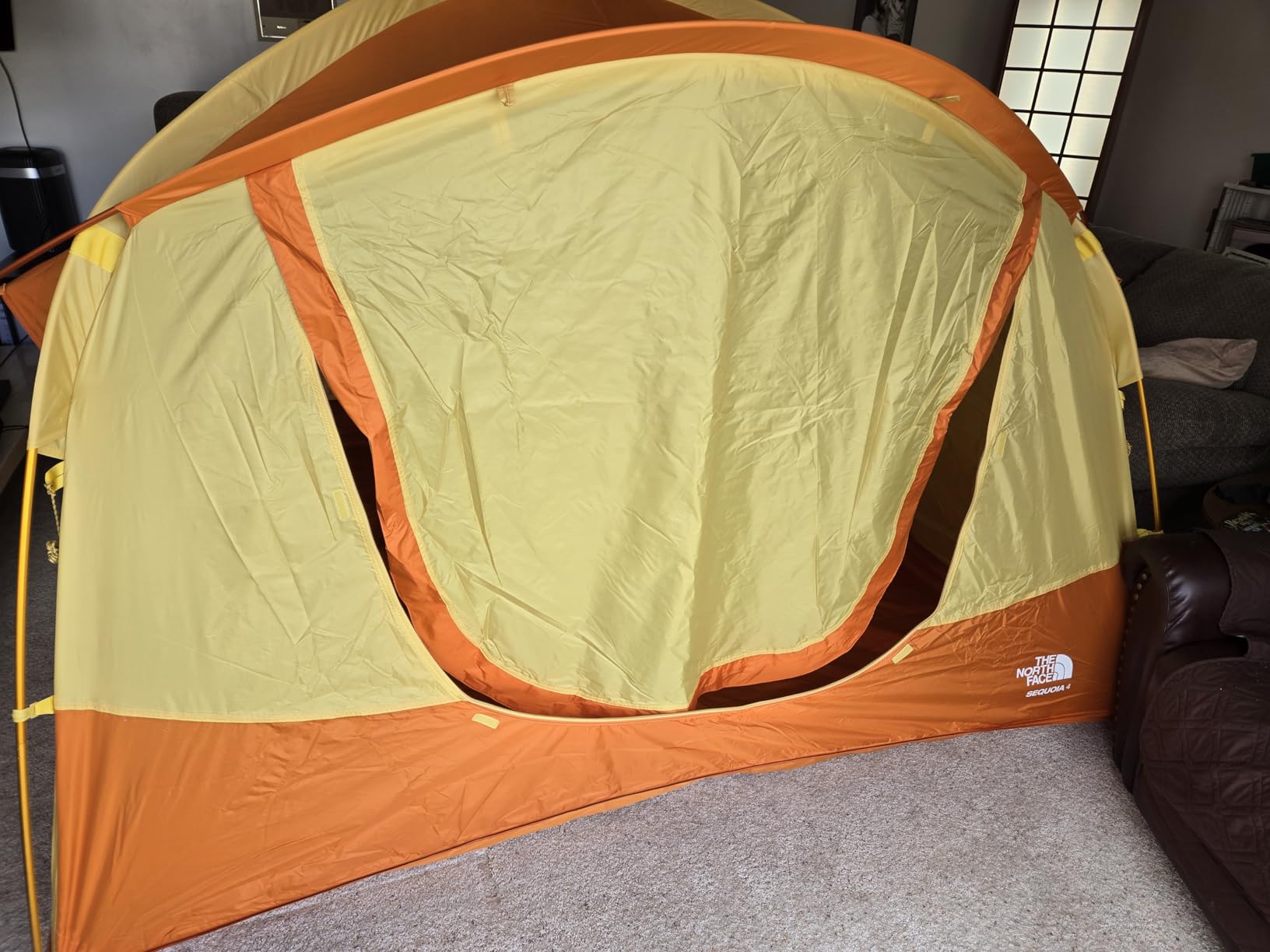 THE NORTH FACE Sequoia 4 Tent - Four-Person Waterproof Camping Tent, Spacious & Easy to Set Up, 2 Zipper Doors, Yellow Silt/Desert Rust, One Size - Customer Photo 2