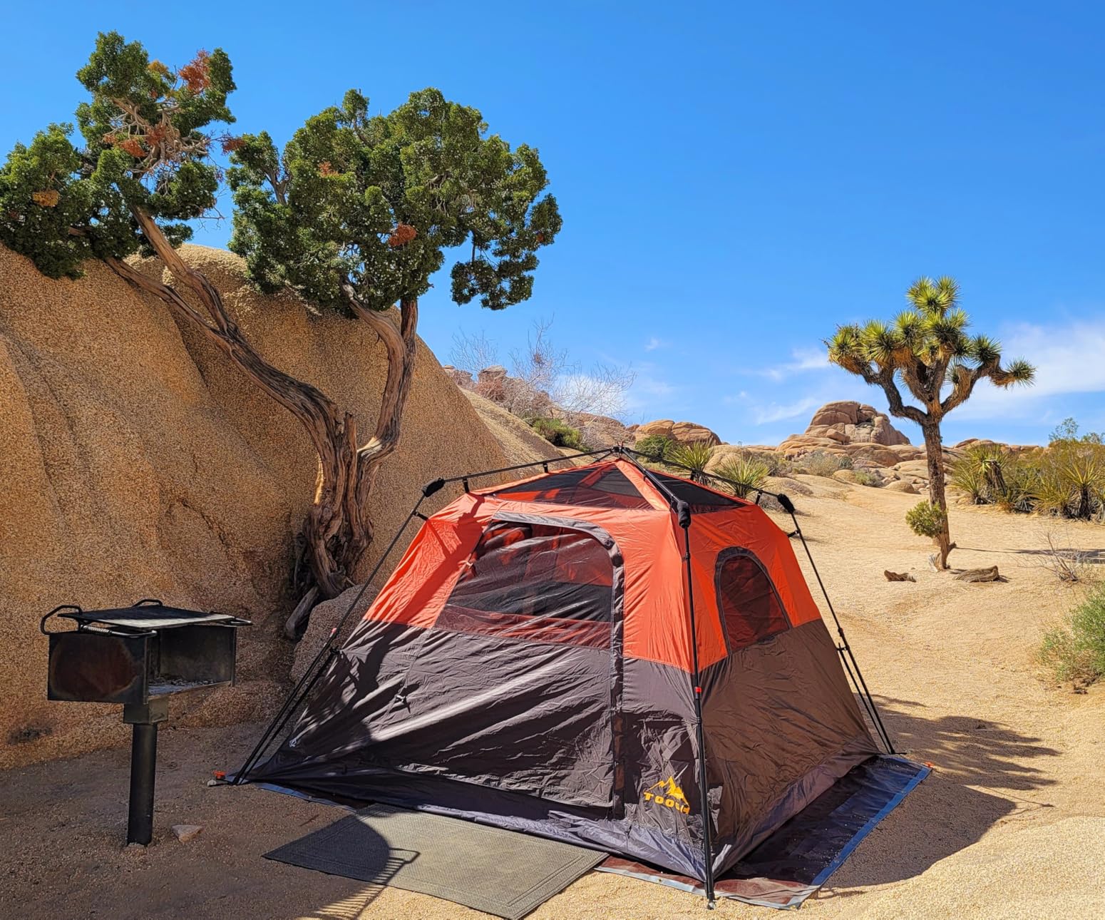 3/4 Person Camping Tent with 1 Door, 4 Windows, and Upgraded Ventilation– Instant Setup, Waterproof, 8'x 8'x 67''Oxford Fabric Floor Pop Up in 60 Seconds Includes Rainfly and Backpack - Customer Photo 1