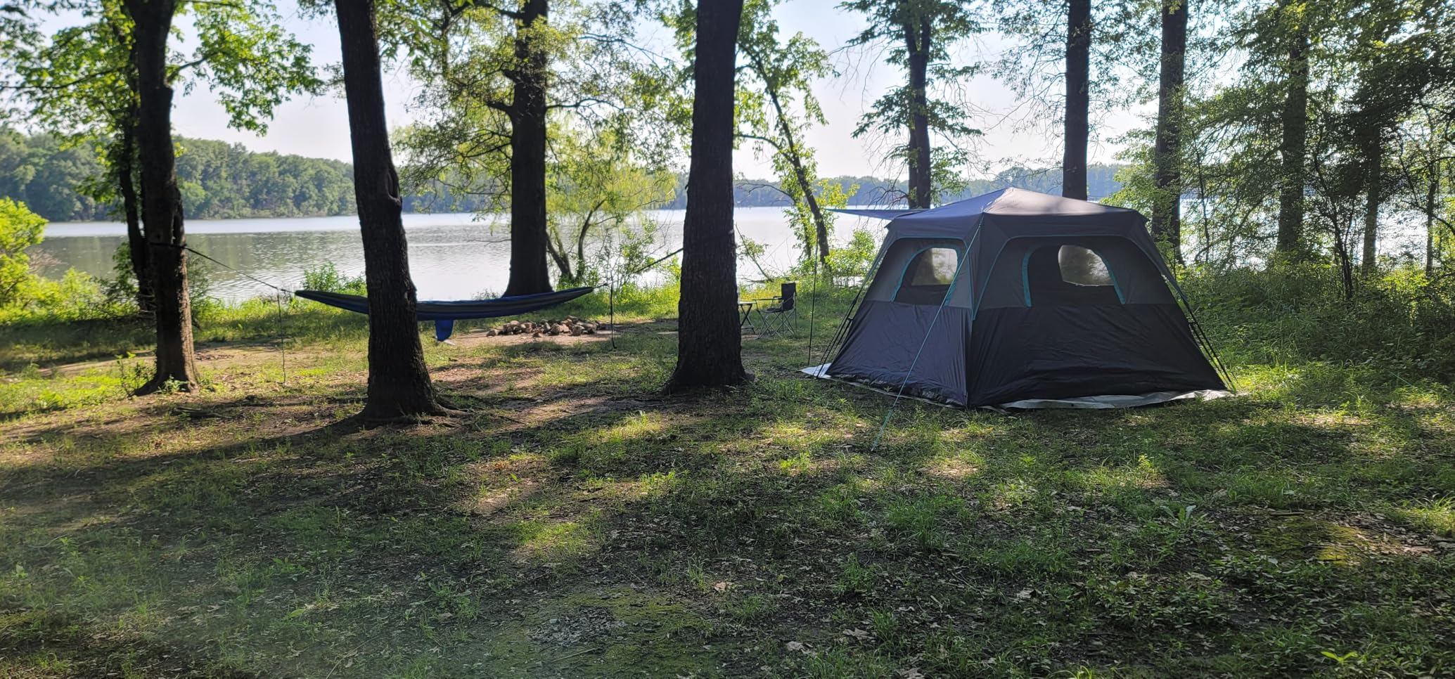 TIMBER RIDGE 5-6 Person Blackout Camping Tent, 60s Easy Setup Instant Cabin Tent for Family with Rainfly, Water-Resistant, 9' x 9' x 72