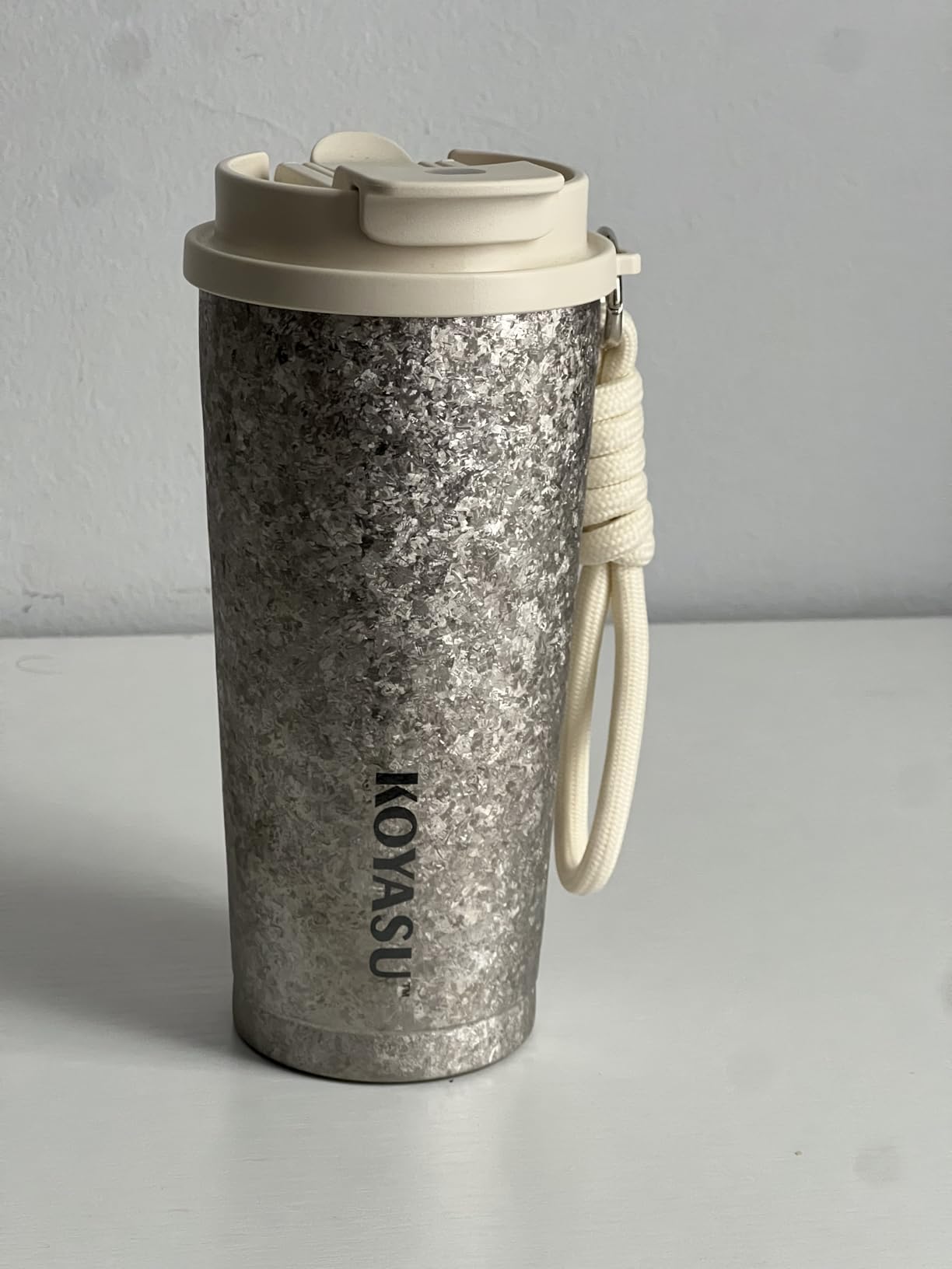 KOYASU Ti-Zero 16oz Titanium Water Bottle [Glacial Blue] - Crystal Ice Finish. Double-Wall Vacuum Insulated Sport Mug. Fits Car Cup Holder, Sweat-Proof & Leak-Proof for Road Trips - Customer Photo 4