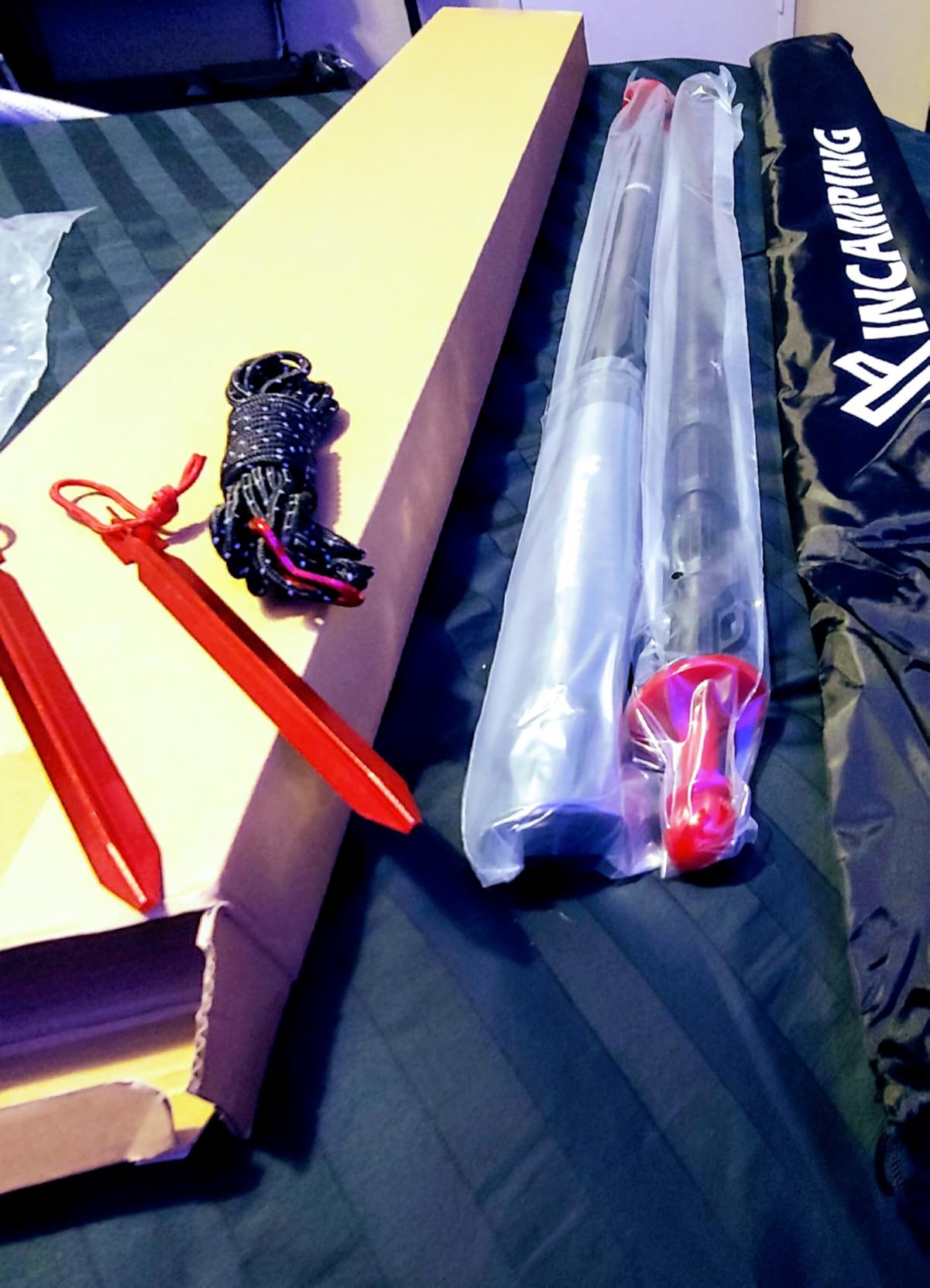 Adjustable Heavy Duty Tarp Poles 7.6FT,XINCAMPING Aluminum Tent Poles with Protection Cap - 4 Pack Rust-Proof Awning Poles for Camping, Hiking, Canopy & Outdoor Shelter - Customer Photo 3