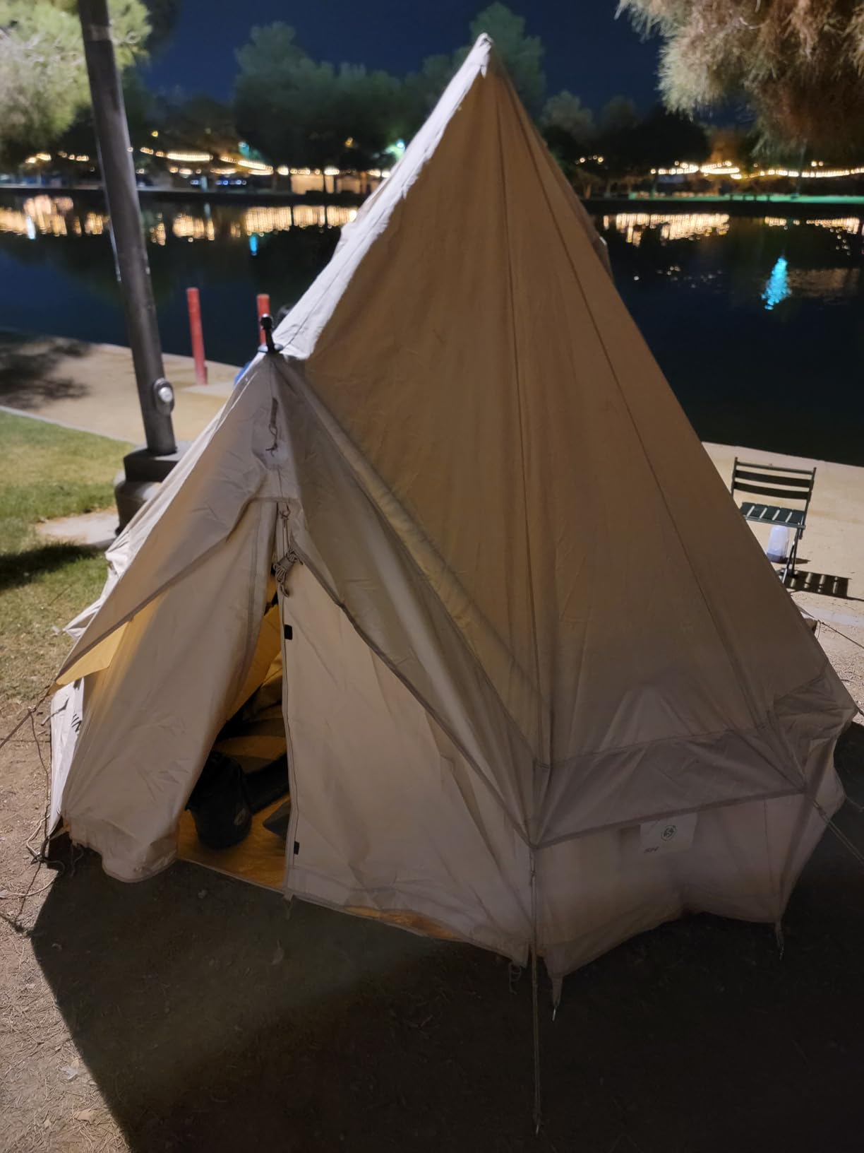 Canvas Bell Tent Yurt Tent 4 Seasons for Camping 100% Cotton Glamping Tents with Stove Jack, Family Camping Outdoor Hunting Party - Customer Photo 1