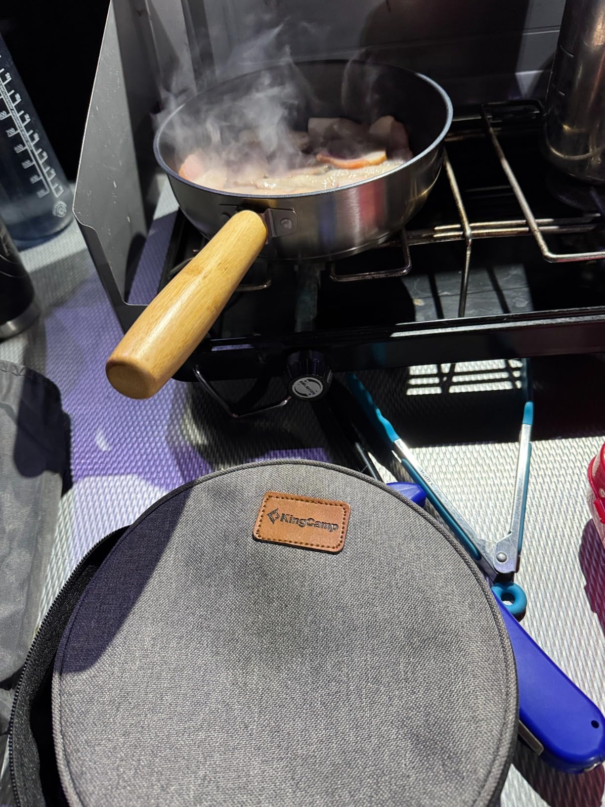 KingCamp Camping Cookware Set 304 Stainless Steel Campfire Cooking Pots Pan and Kettle with Travel Tote Bag for Camping Outdoor Kitchen Cooking Picnic for 4-6 - Customer Photo 2