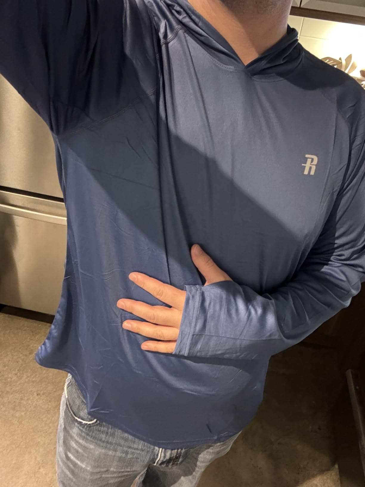 Runhit UPF 50+ Fishing Shirts for Men Long Sleeve Sun Protection Hoodie Lightweight Outdoor Workout Hiking Running Rash Guard - Customer Photo 3