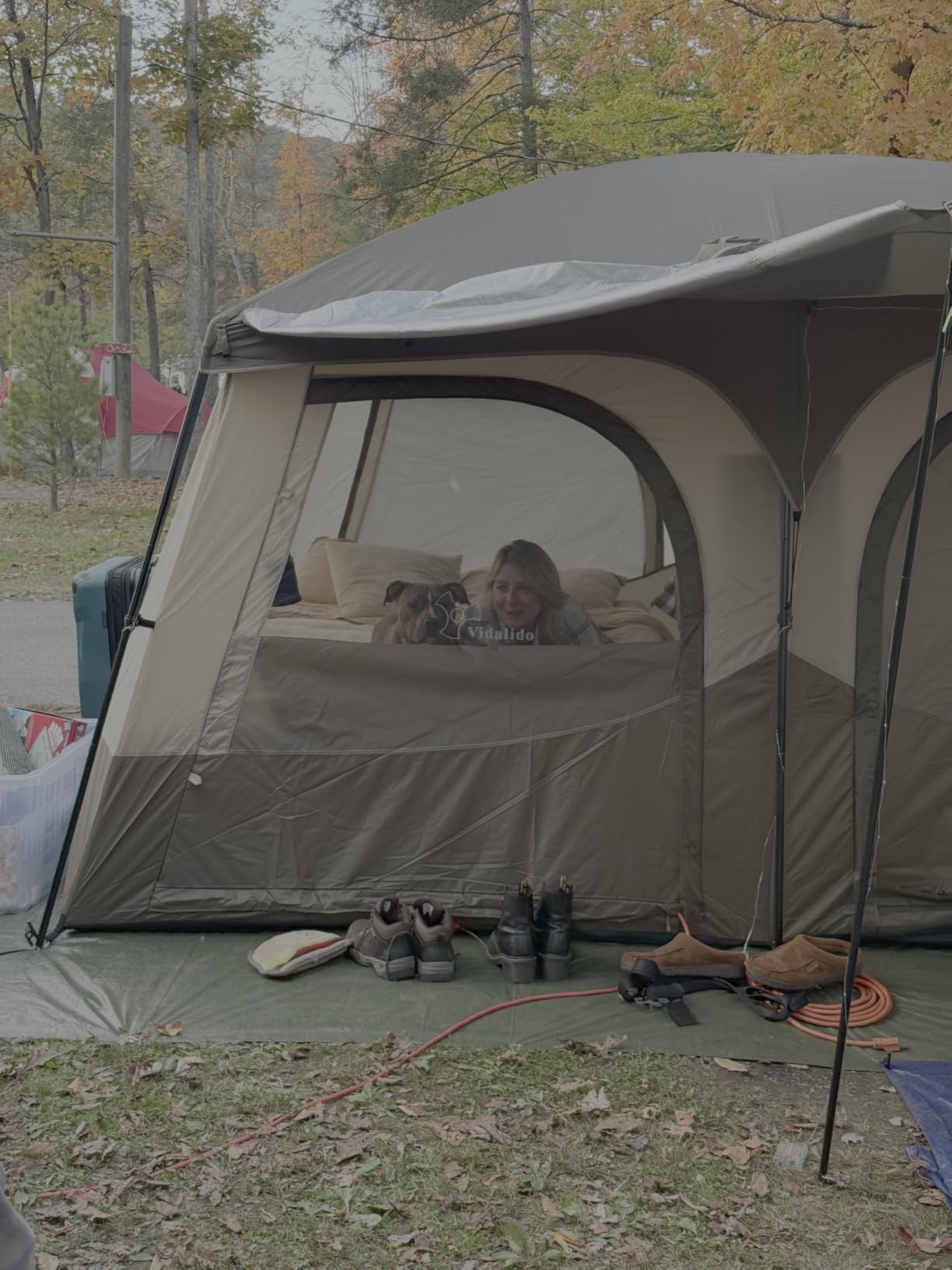 Vidalido Tents，6-8 Person Camping Tent with Extended Vestibule，2 Room Weather Resistant Family Tents，Easy Install Waterproof Outdoor Tent for Backpacking and Camping Hiking - Customer Photo 1