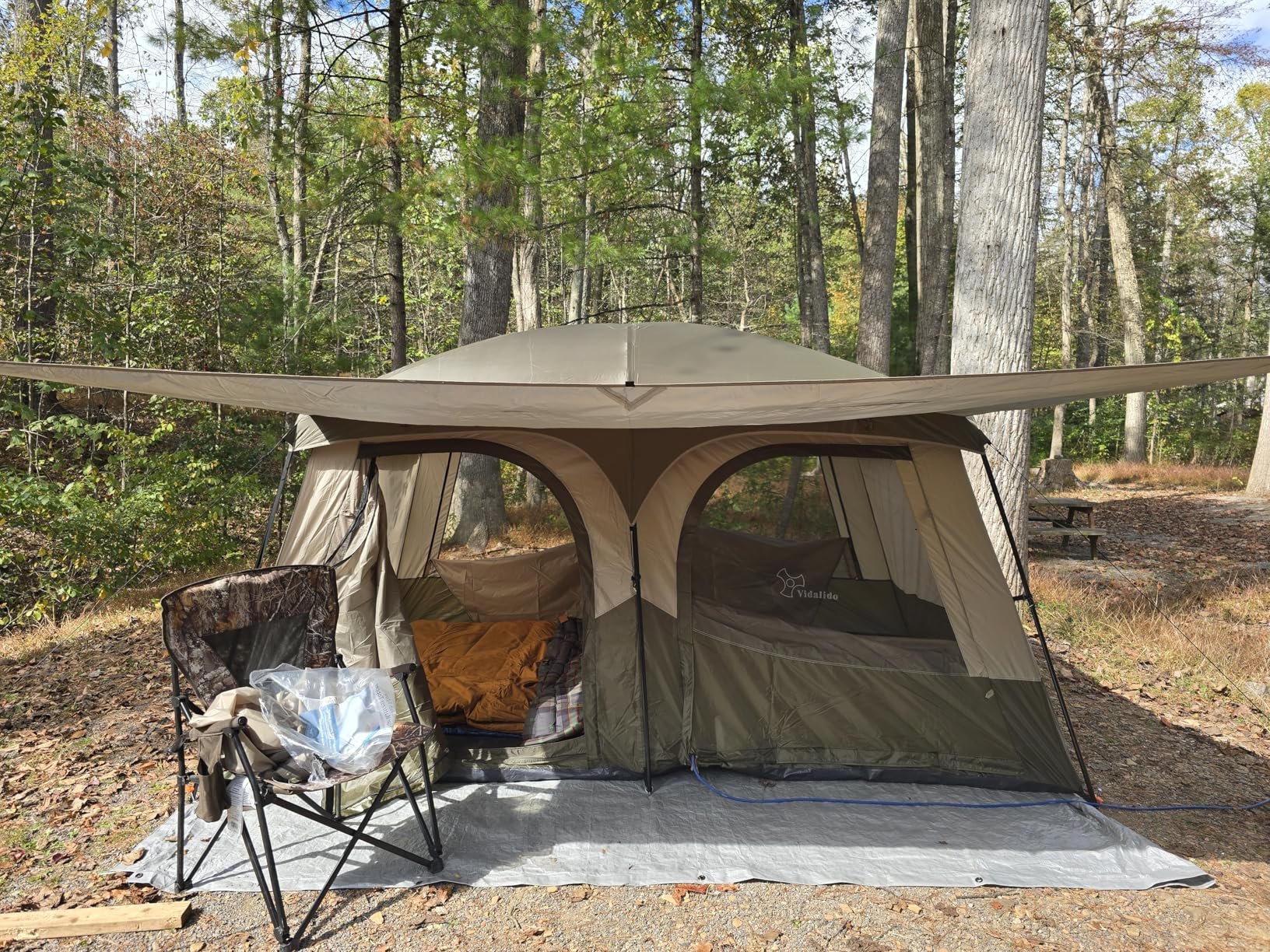 Vidalido Tents，6-8 Person Camping Tent with Extended Vestibule，2 Room Weather Resistant Family Tents，Easy Install Waterproof Outdoor Tent for Backpacking and Camping Hiking - Customer Photo 3