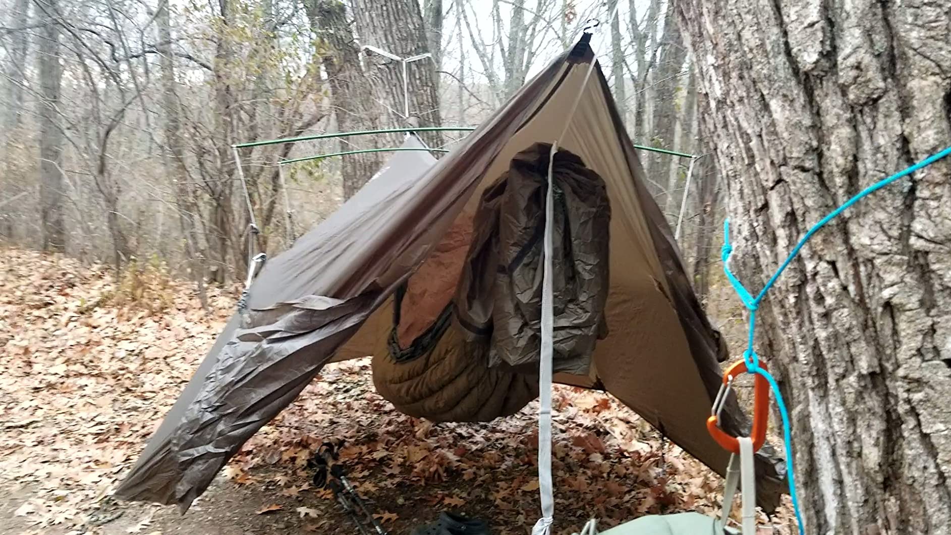 onewind 10×10 ft Camping Tarp, Waterproof Silnylon Emergency Shelter Survival Tent Tarp Hammock Rainfly for Ultralight Camping Backpacking Buschcraft, OD Green - Customer Photo 2