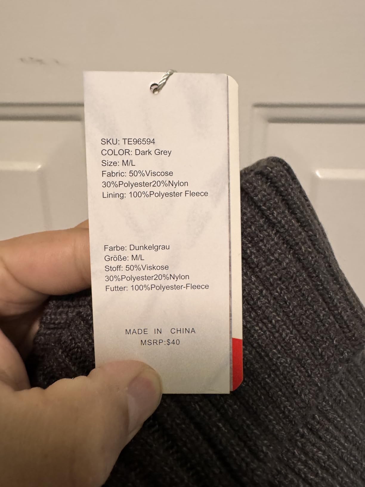 TOP-EX DryKnit Waterproof L/XL/XXL Winter Fleece Lined Beanie Hat for Men Women Warm Knit Watch Skull Cap Cold Weather - Customer Photo 2