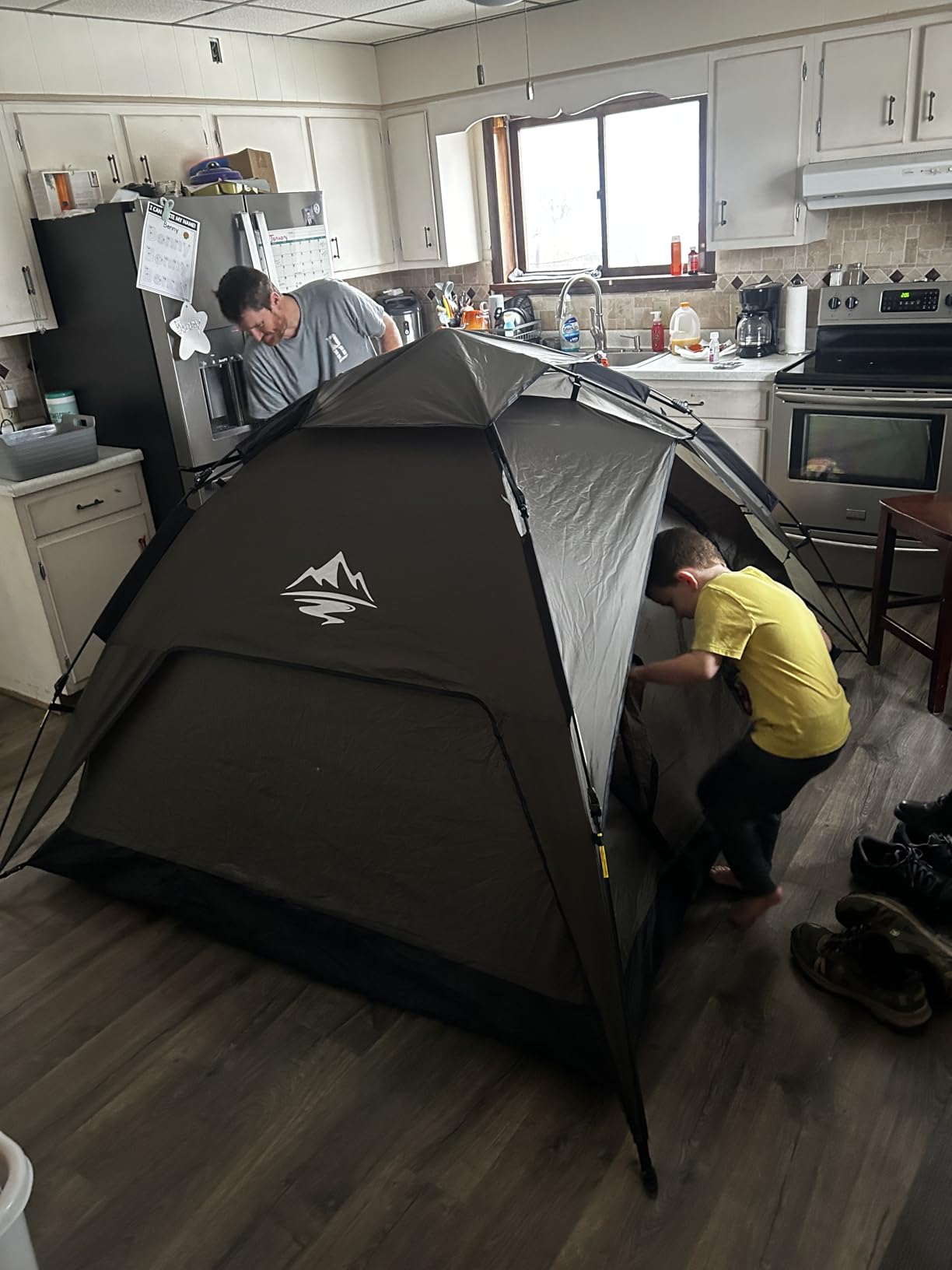 2-3 Person Camping Tent, Instant Pop Up Tents for Camping - 40s Automatic Easy Setup Tent with Rainfly, Double-Layer 3500mm Waterproof & Windproof Instant Tents for Hiking Backpacking - Customer Photo 2